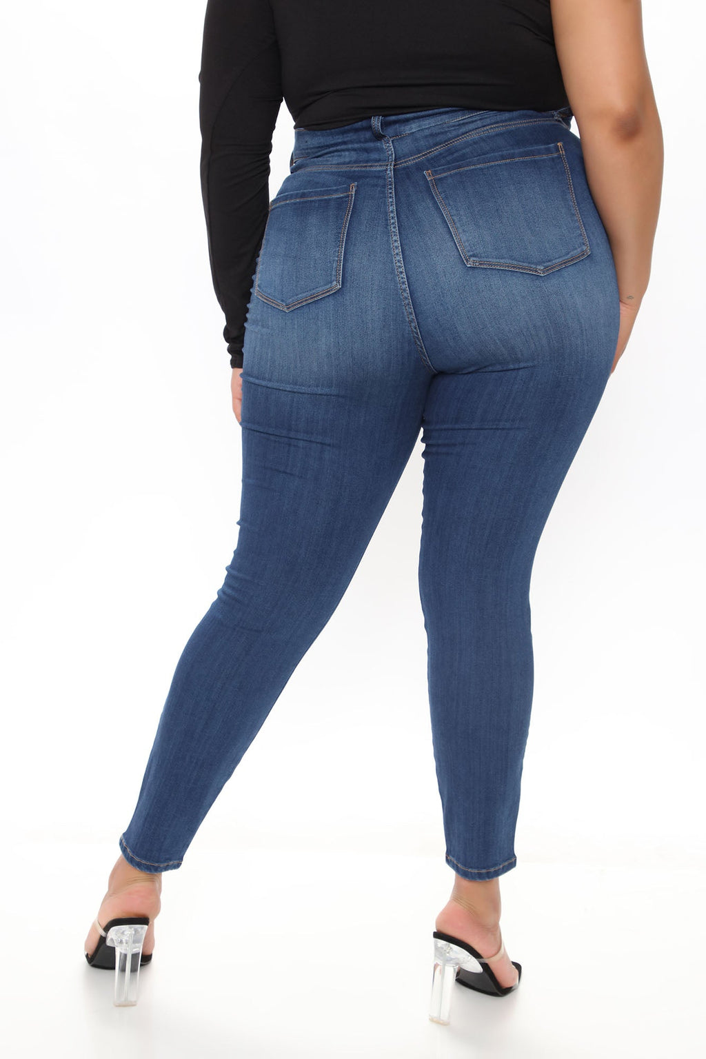 Curve Your Ways Skinny Jeans - Medium Blue Wash
