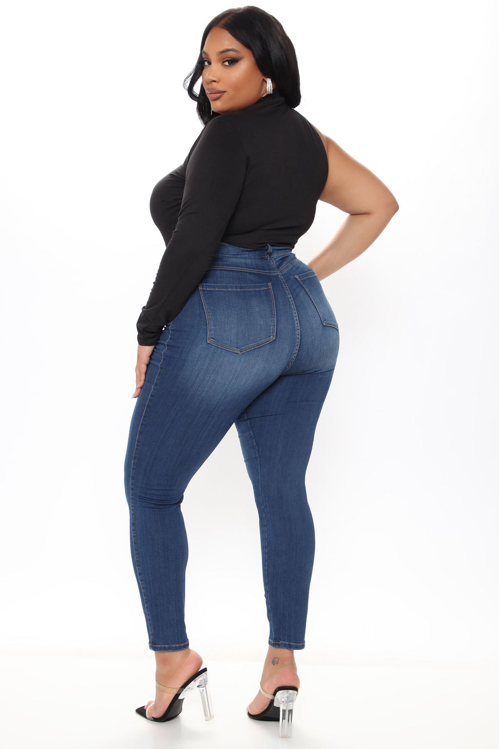 Curve Your Ways Skinny Jeans - Medium Blue Wash