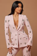 Verona Embellished Single Breasted Jacket - Rose