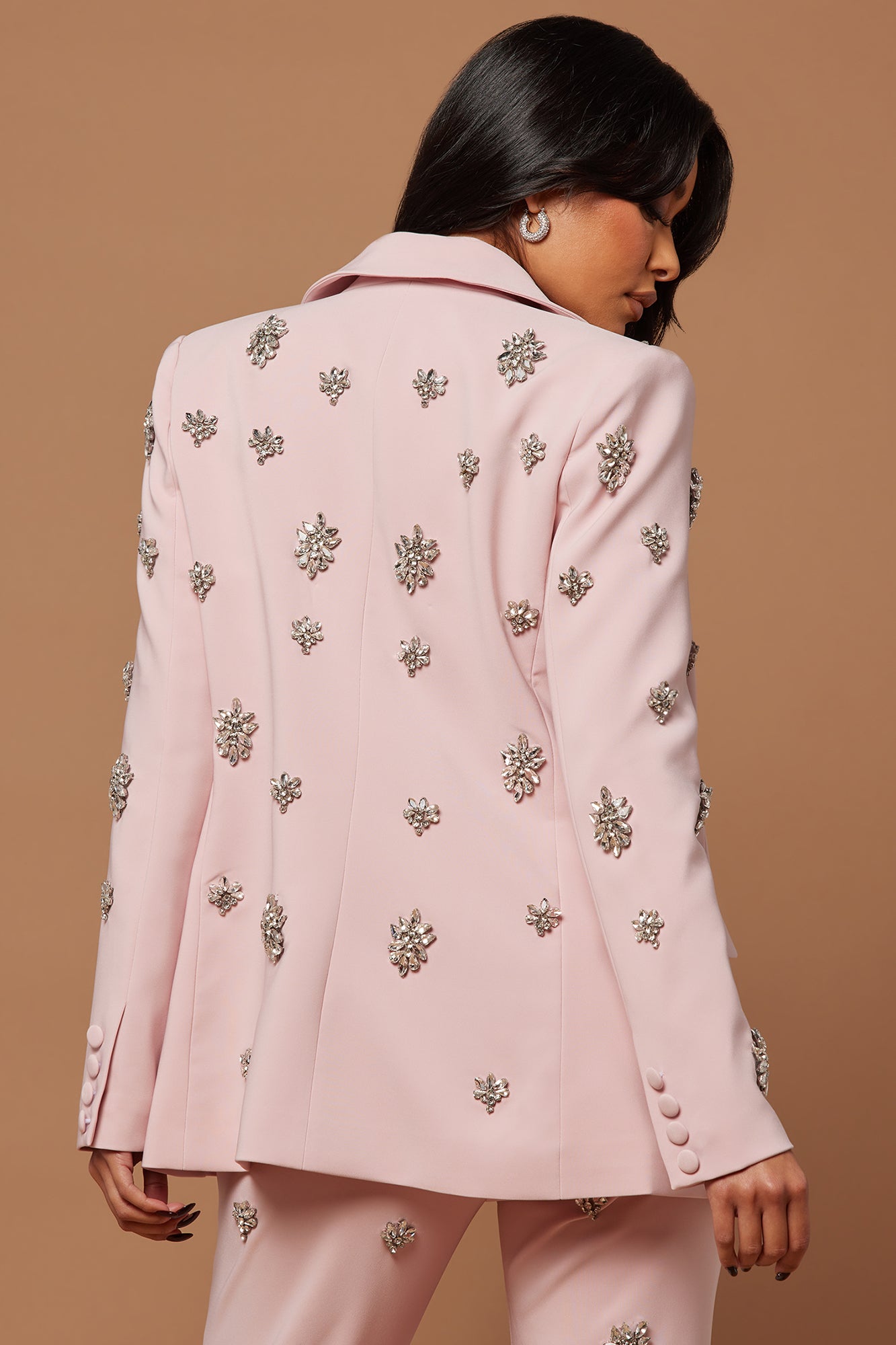 Verona Embellished Single Breasted Jacket - Rose