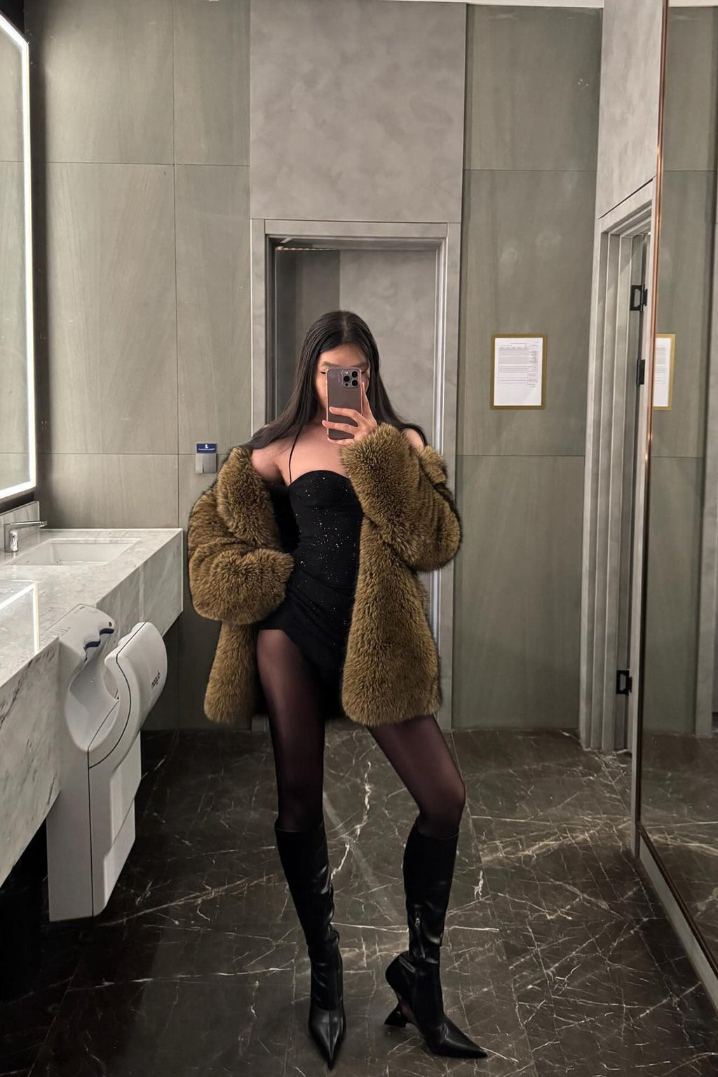 So Demure Faux Fur Coat - Brown