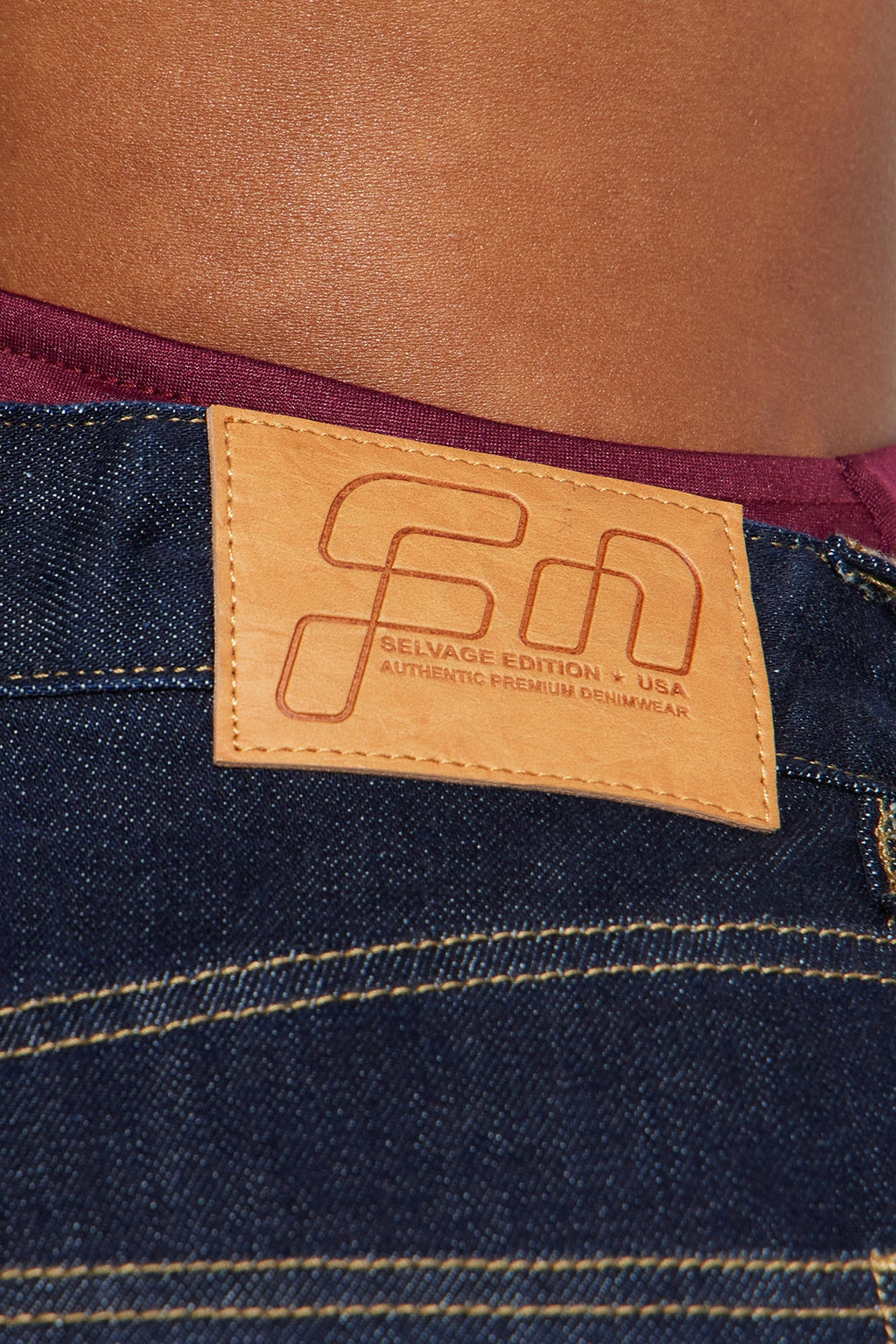 Premium Cuffed Straight Leg Jeans - Dark Wash