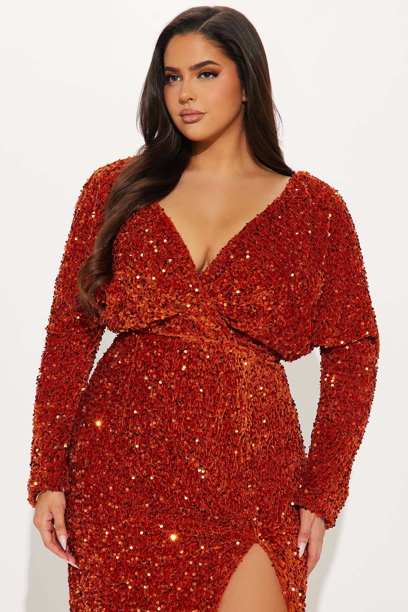 One And Only Sequin Gown - Copper