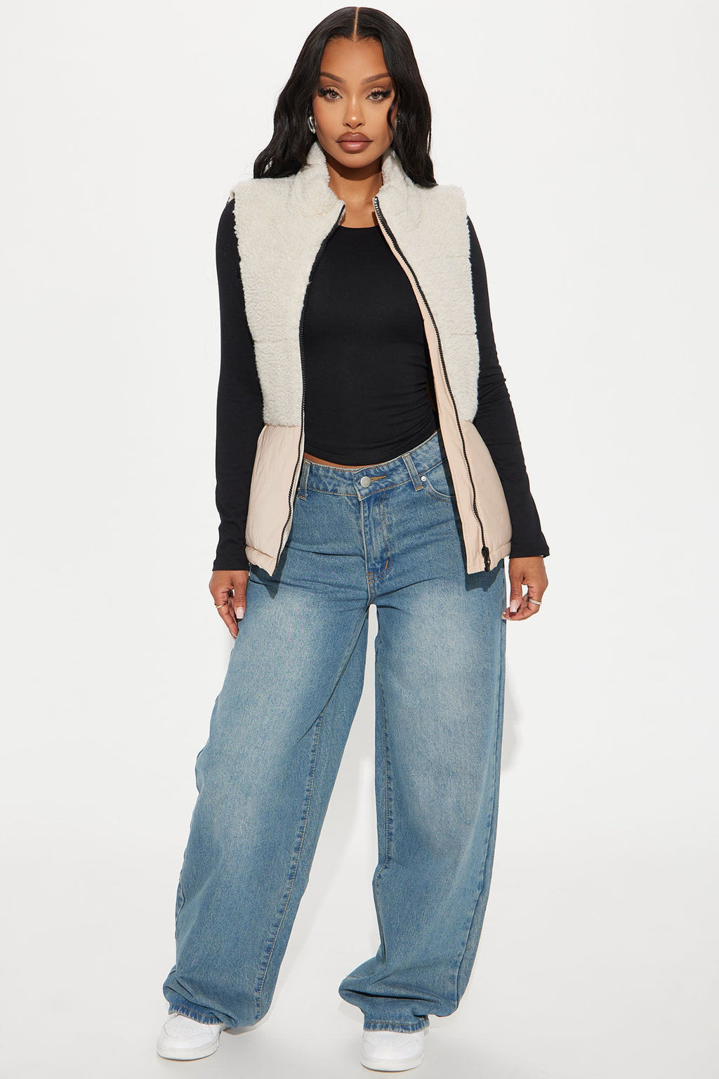 Find Me In The Clouds Sherpa Vest - Tan