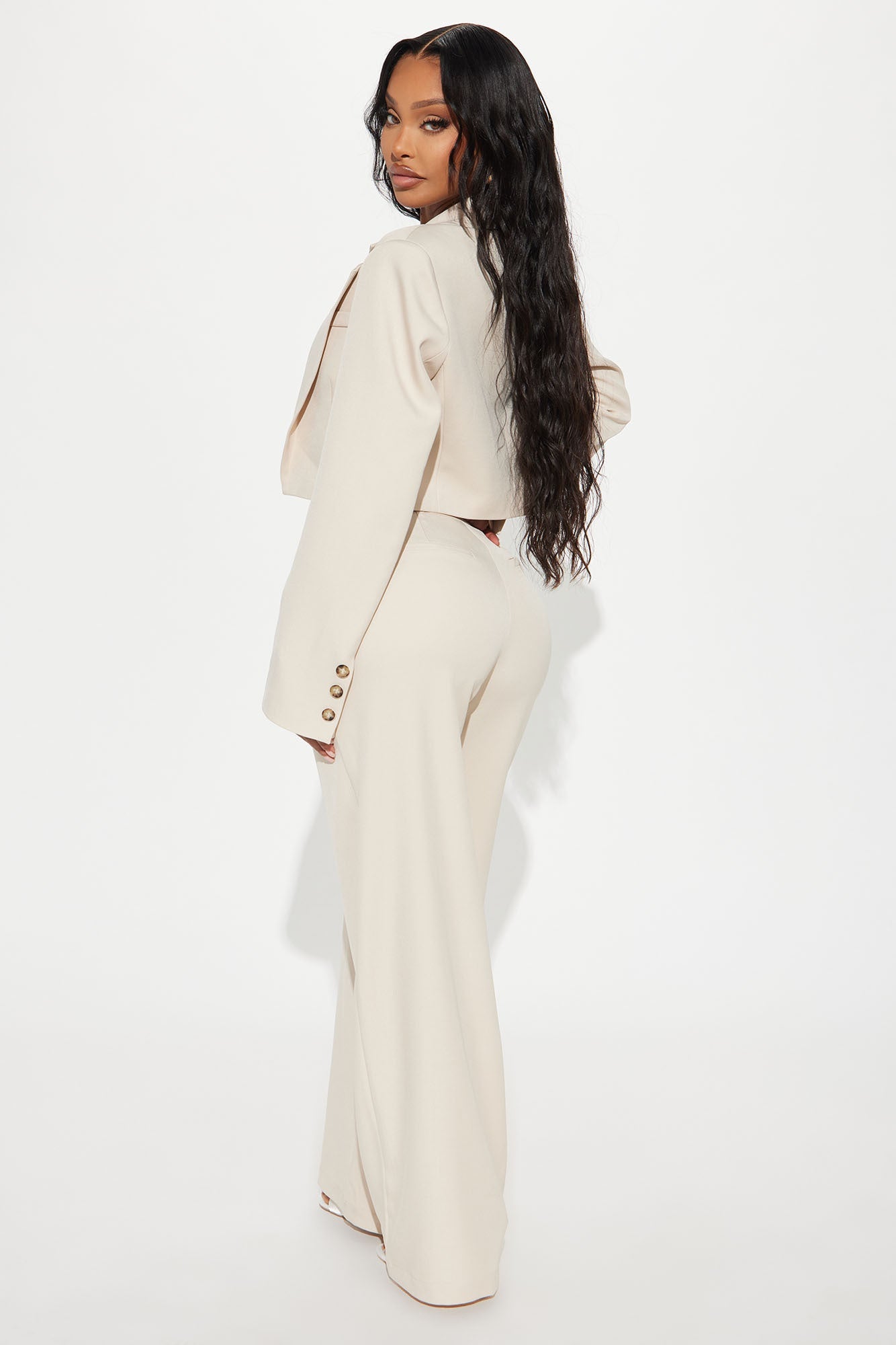 Booked And Busy Blazer Pant Set - Taupe