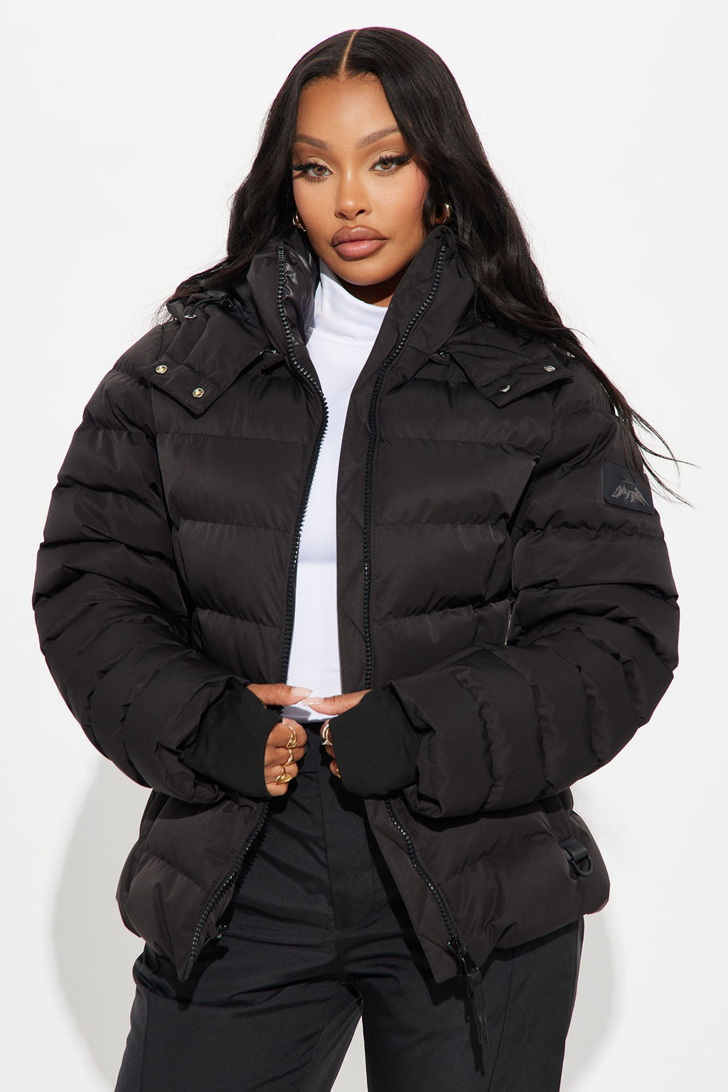 Grab My Skis Puffer Jacket - Black