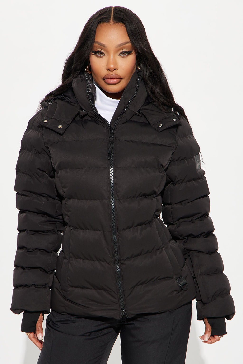 Grab My Skis Puffer Jacket - Black