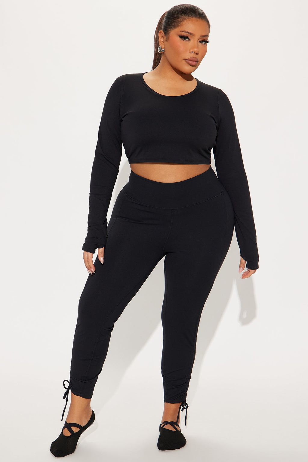 Across Your Core Super Soft Active Top - Black