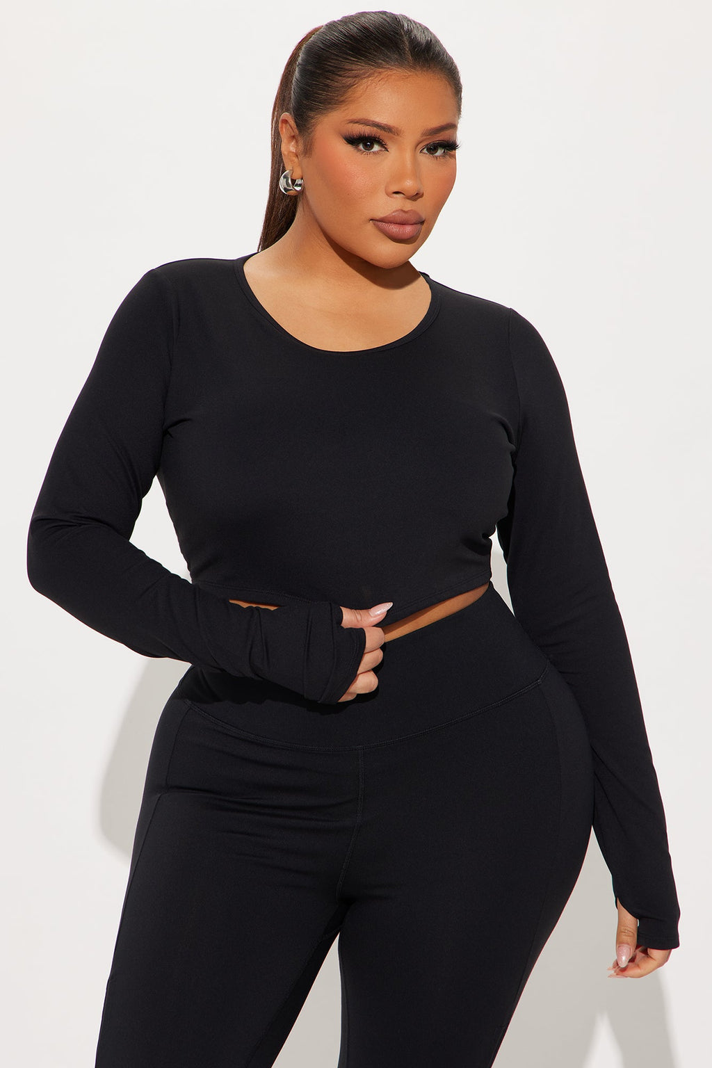 Across Your Core Super Soft Active Top - Black