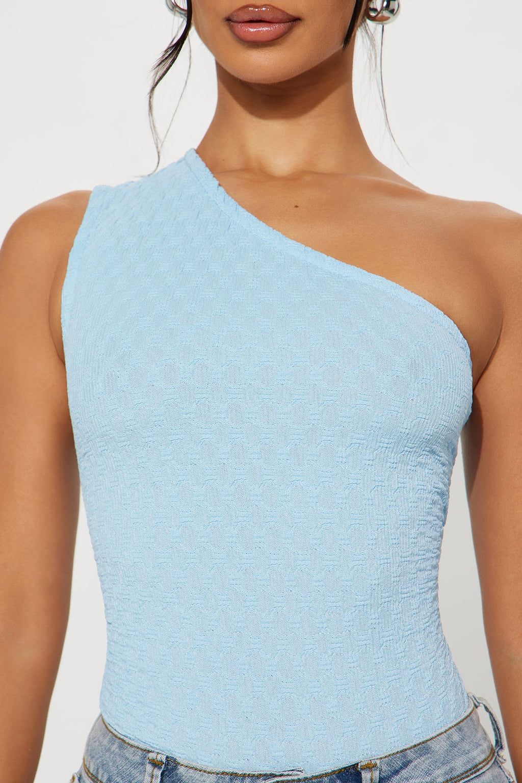 Keep Up One Shoulder Top - Blue