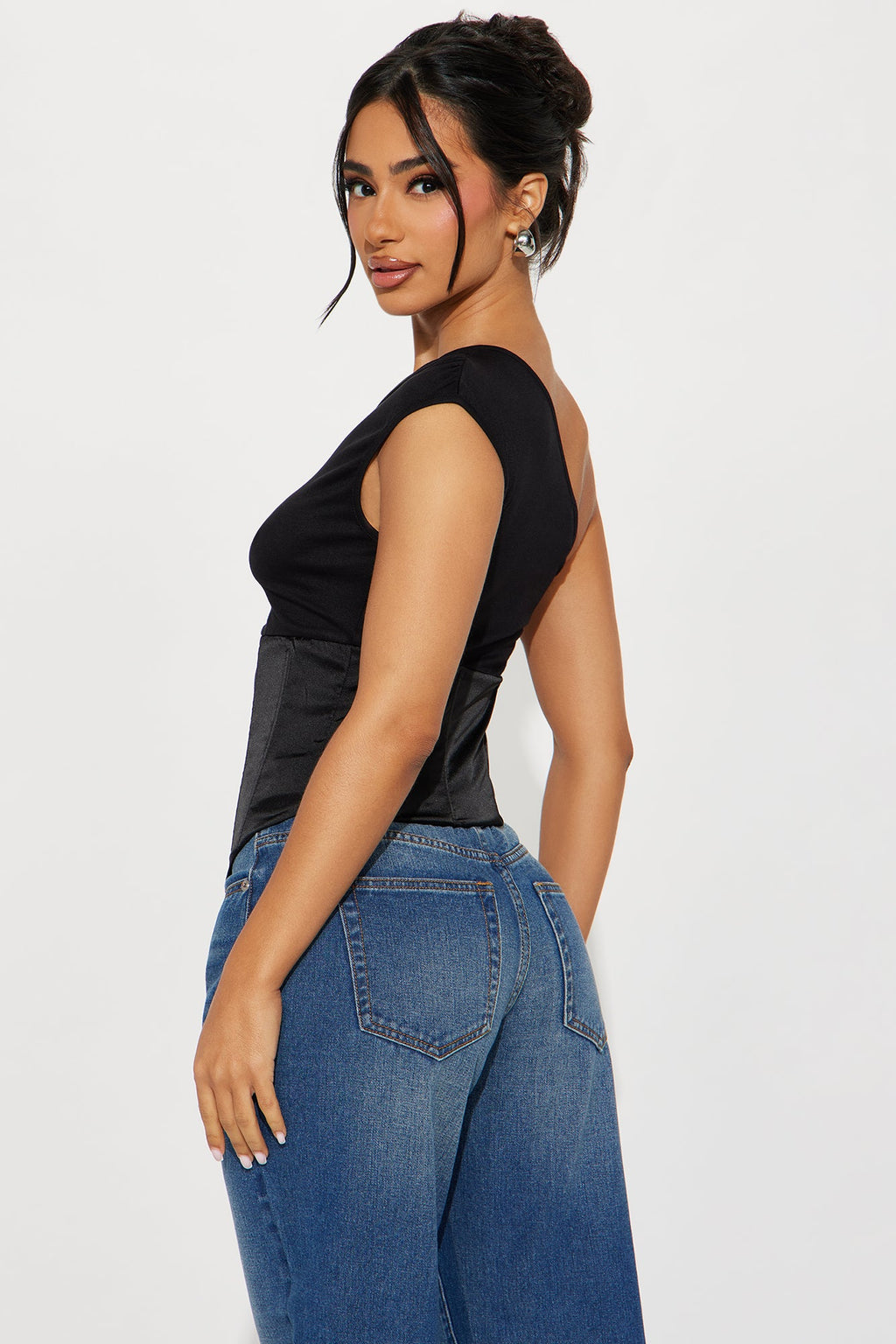 Love On The Line Corset Top - Black