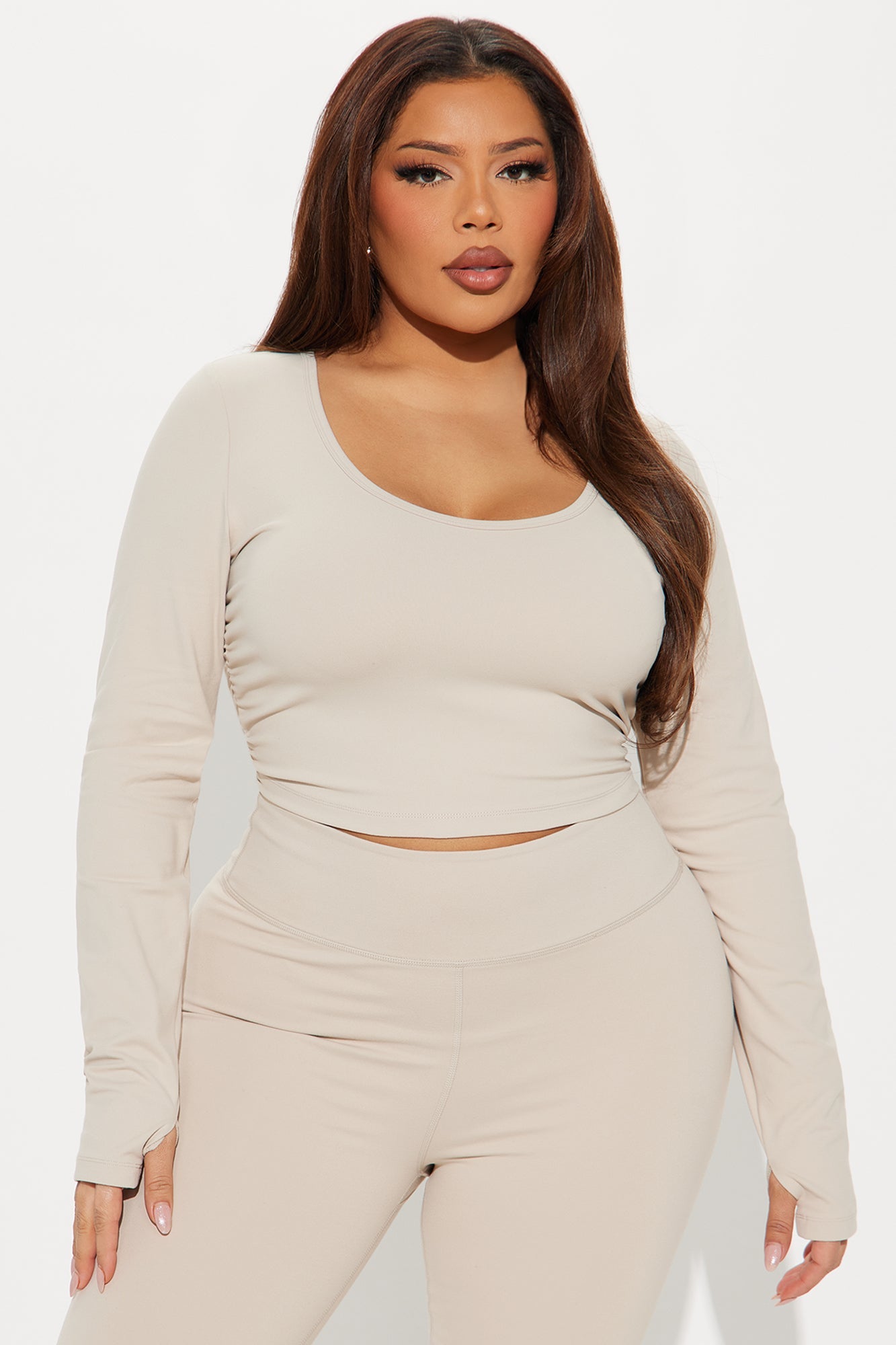 Glow Super Soft Active Top - Light Taupe