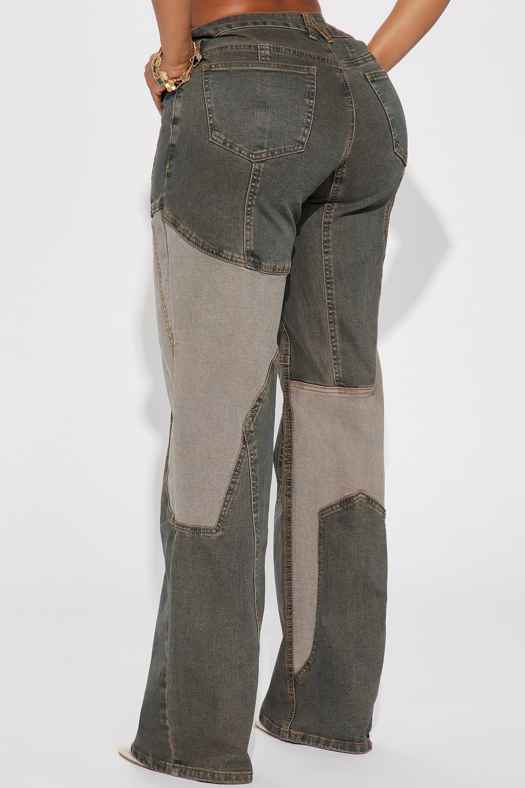 In Reverse Stretch Straight Leg Jeans - Grey/combo