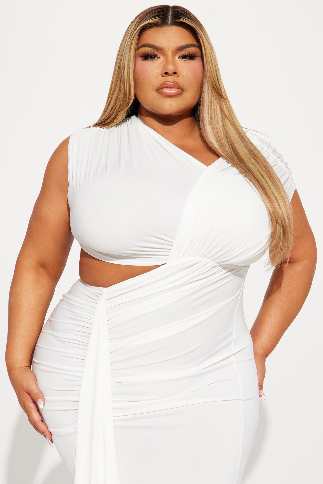 Aria Cut Out Maxi Dress - White