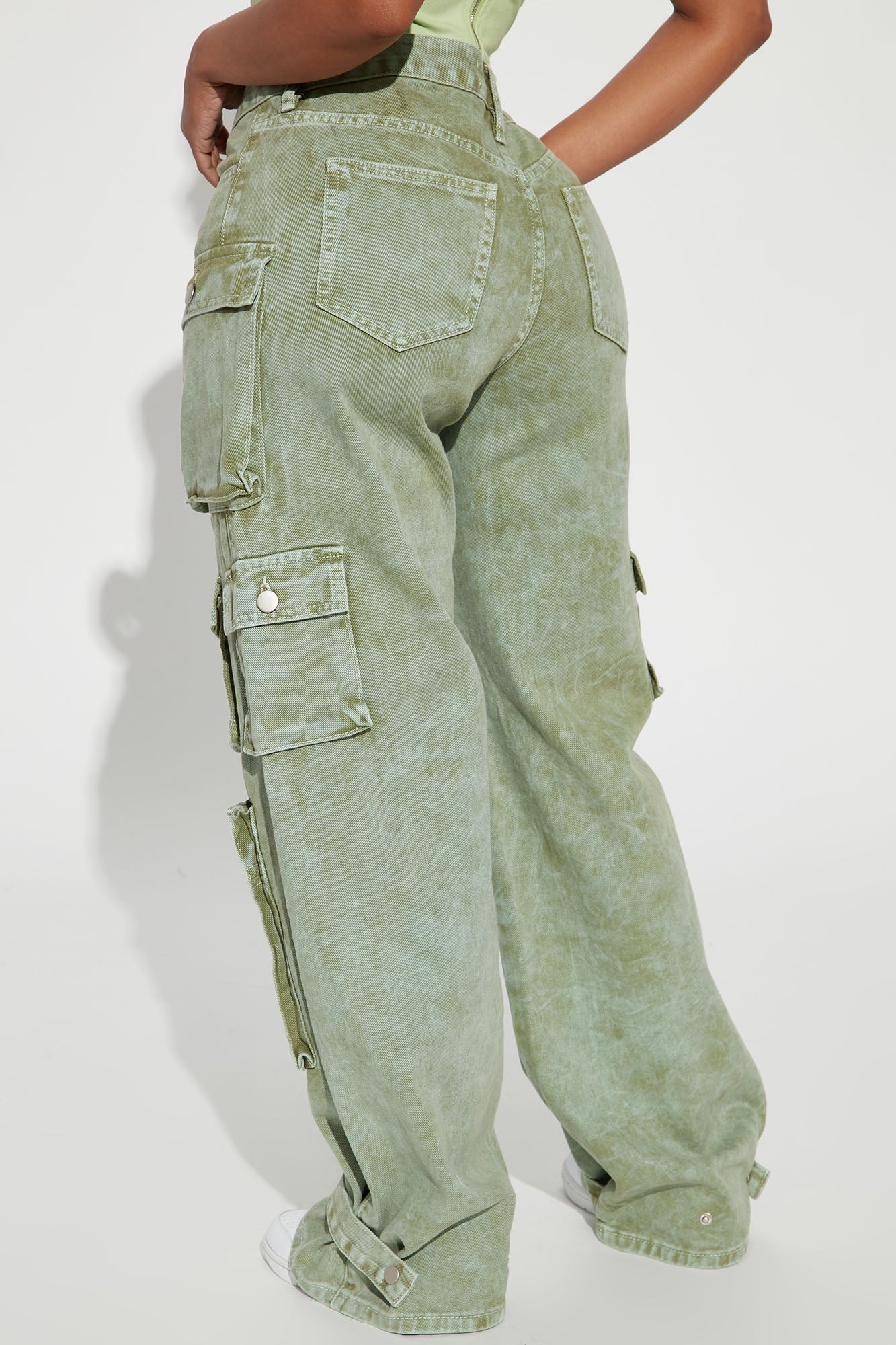 Billie Low Slung Cargo Jeans - Green