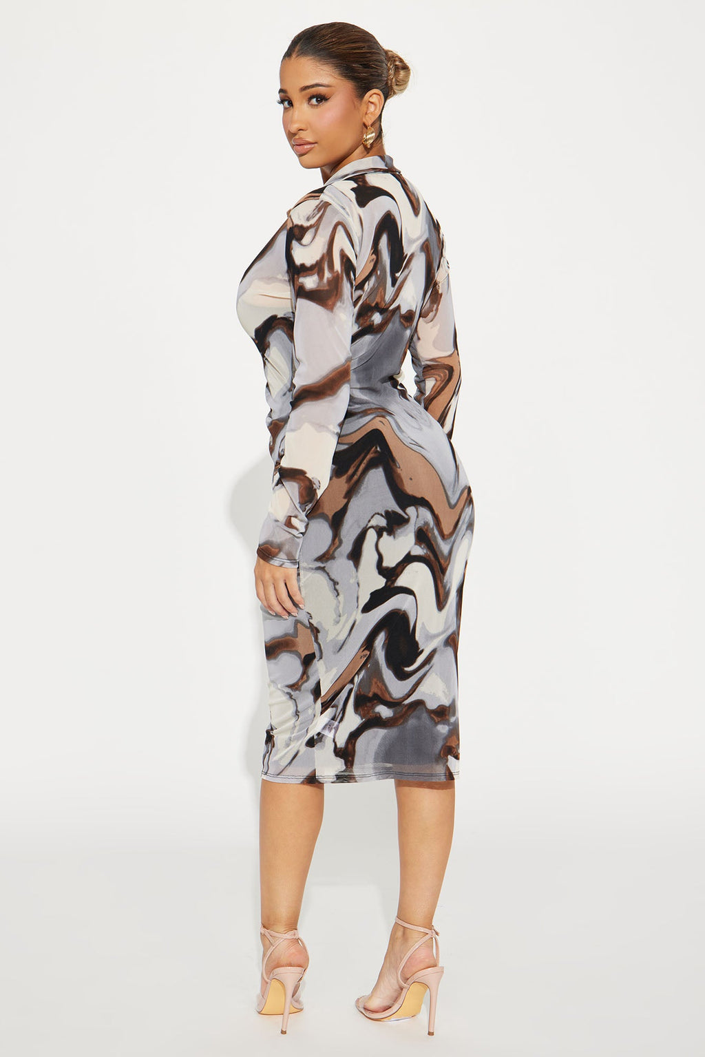 Mesh Midi Dress - Grey