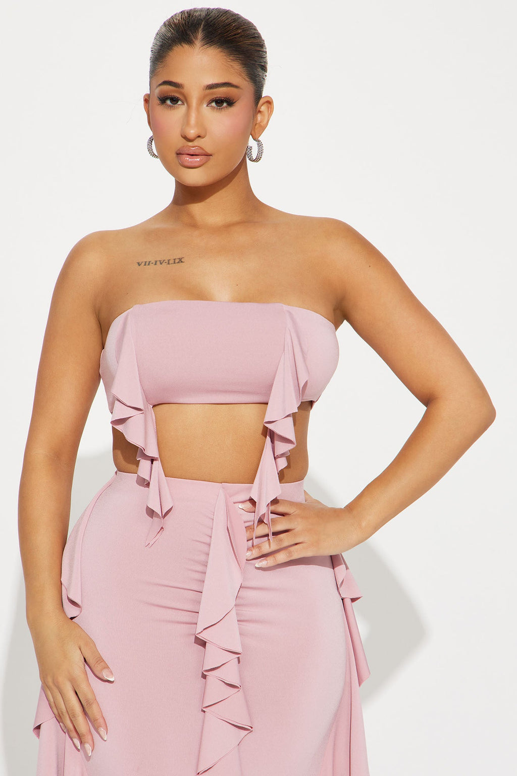 Love Affair Ruffle Skirt Set - Mauve