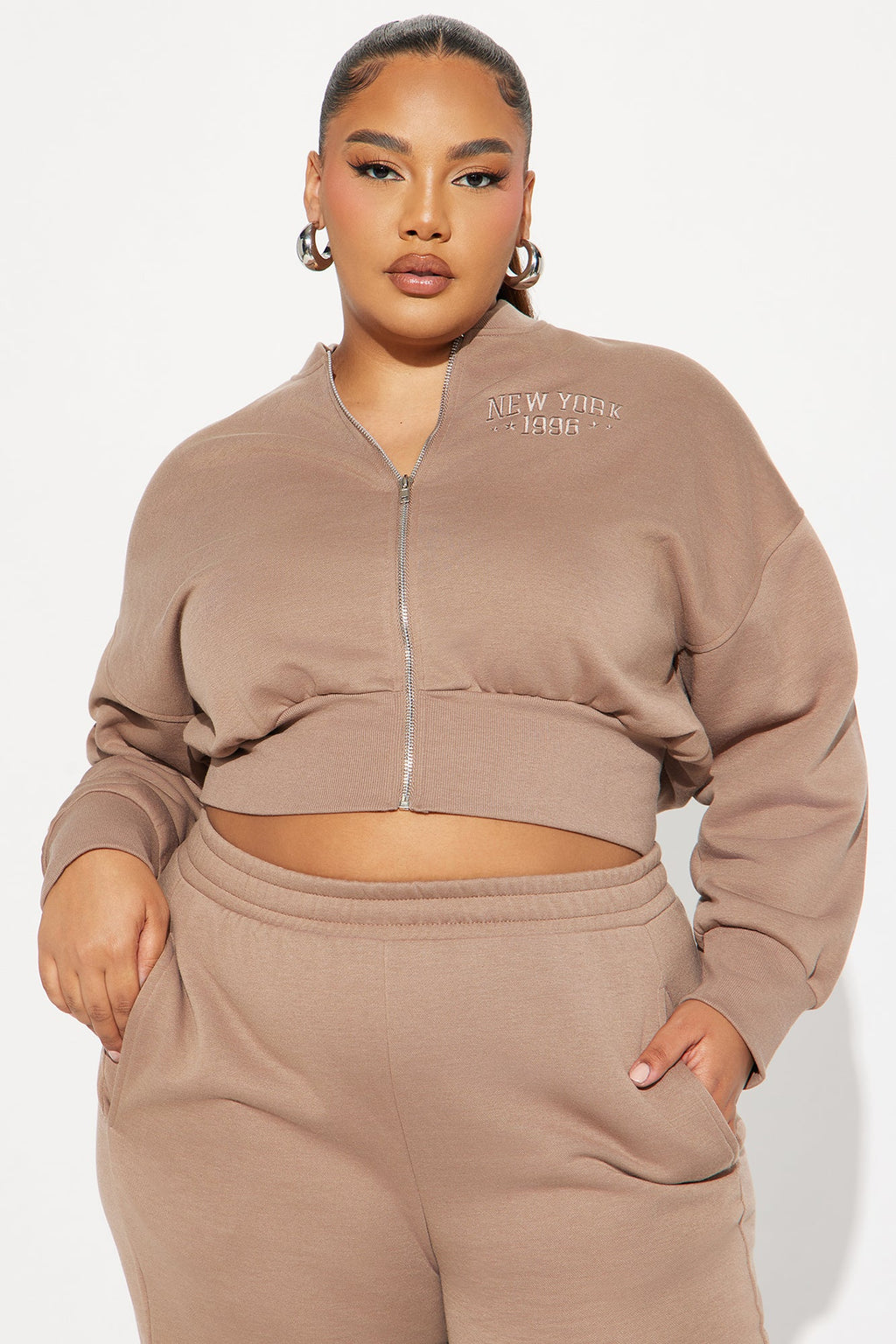 New York Fleece Pant Set - Mocha