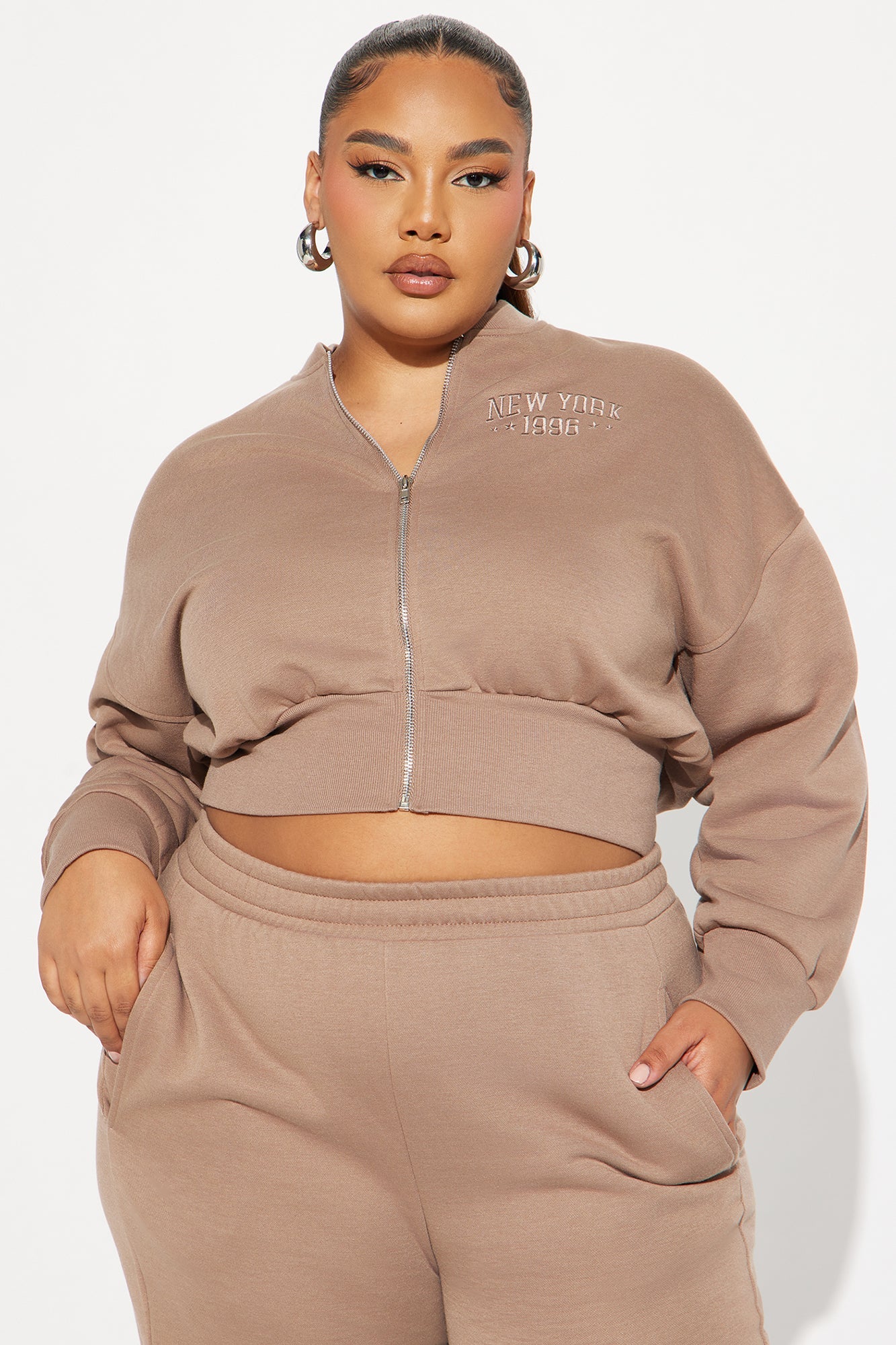 New York Fleece Pant Set - Mocha