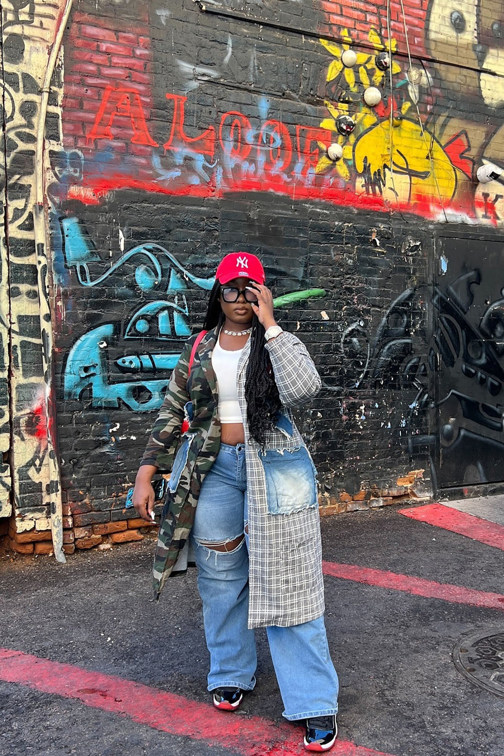 All Patched Up Long Blazer - Olive/combo