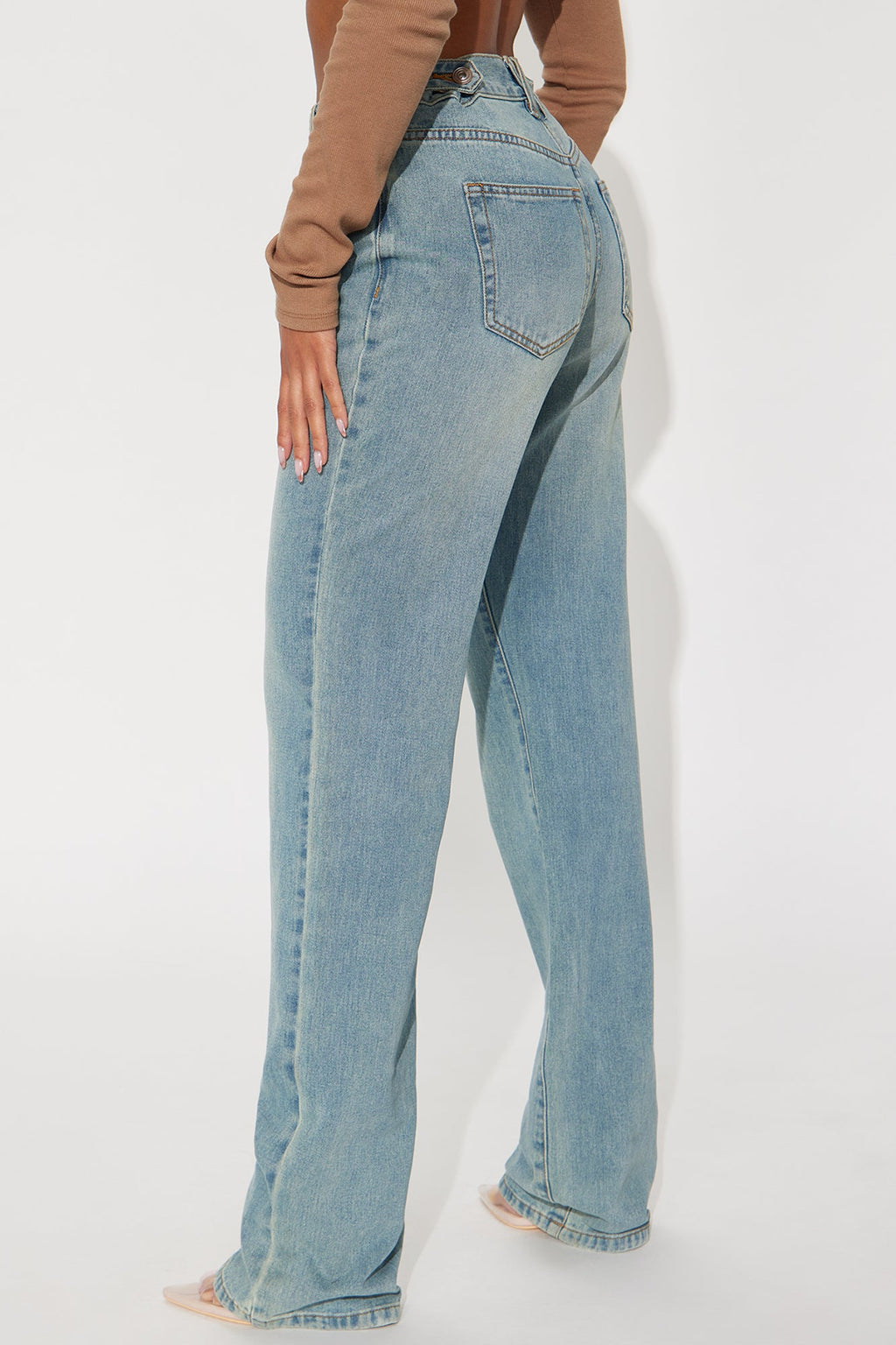Tall Dani Drop Waist Straight Leg Jeans - Medium Wash
