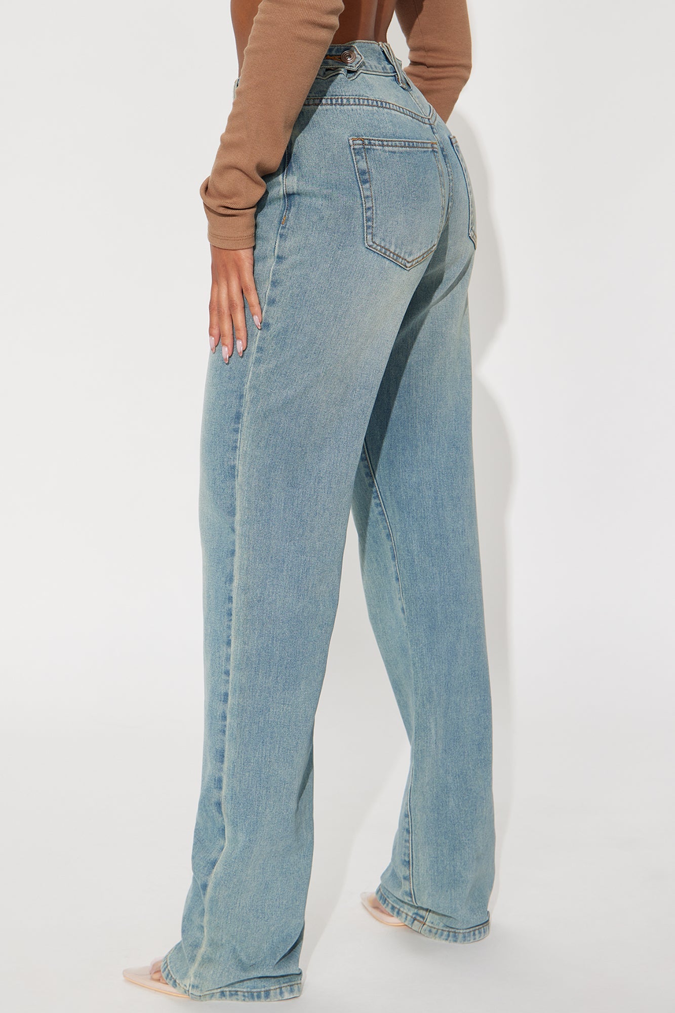 Tall Dani Drop Waist Straight Leg Jeans - Medium Wash