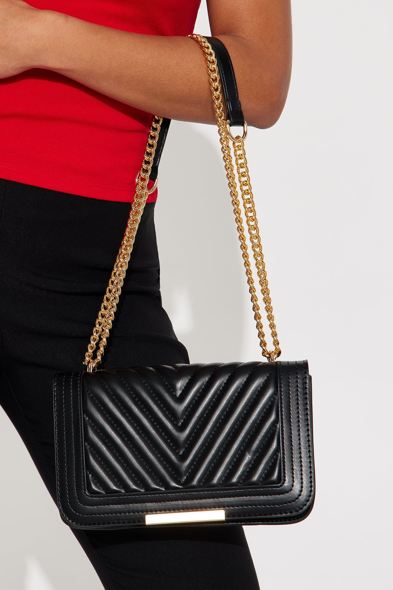 Keep It Moving Crossbody Bag - Black/Gold