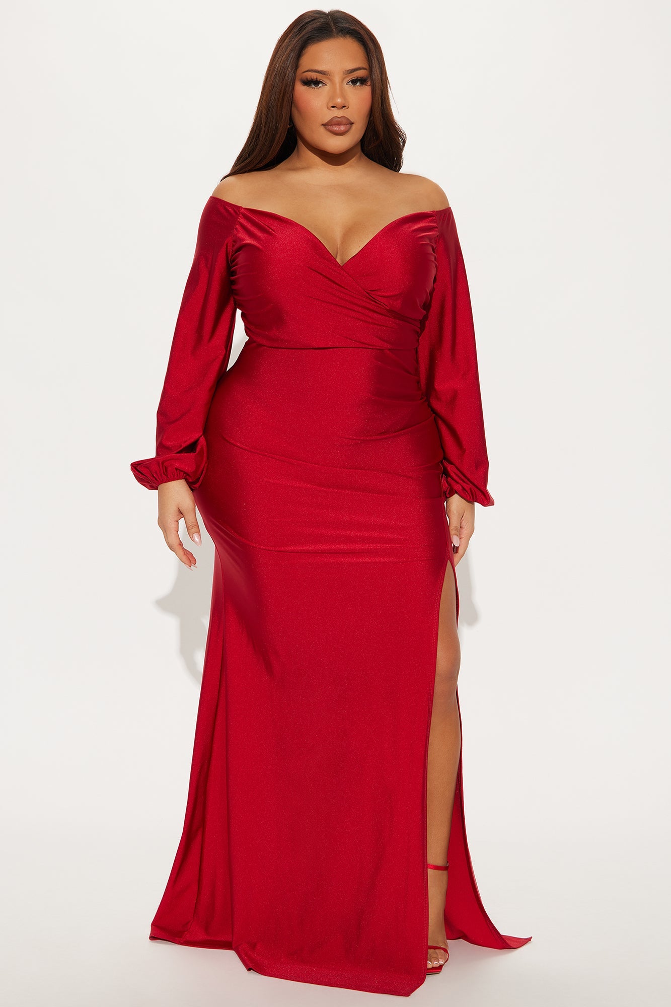 Denise Off Shoulder Maxi Dress - Red