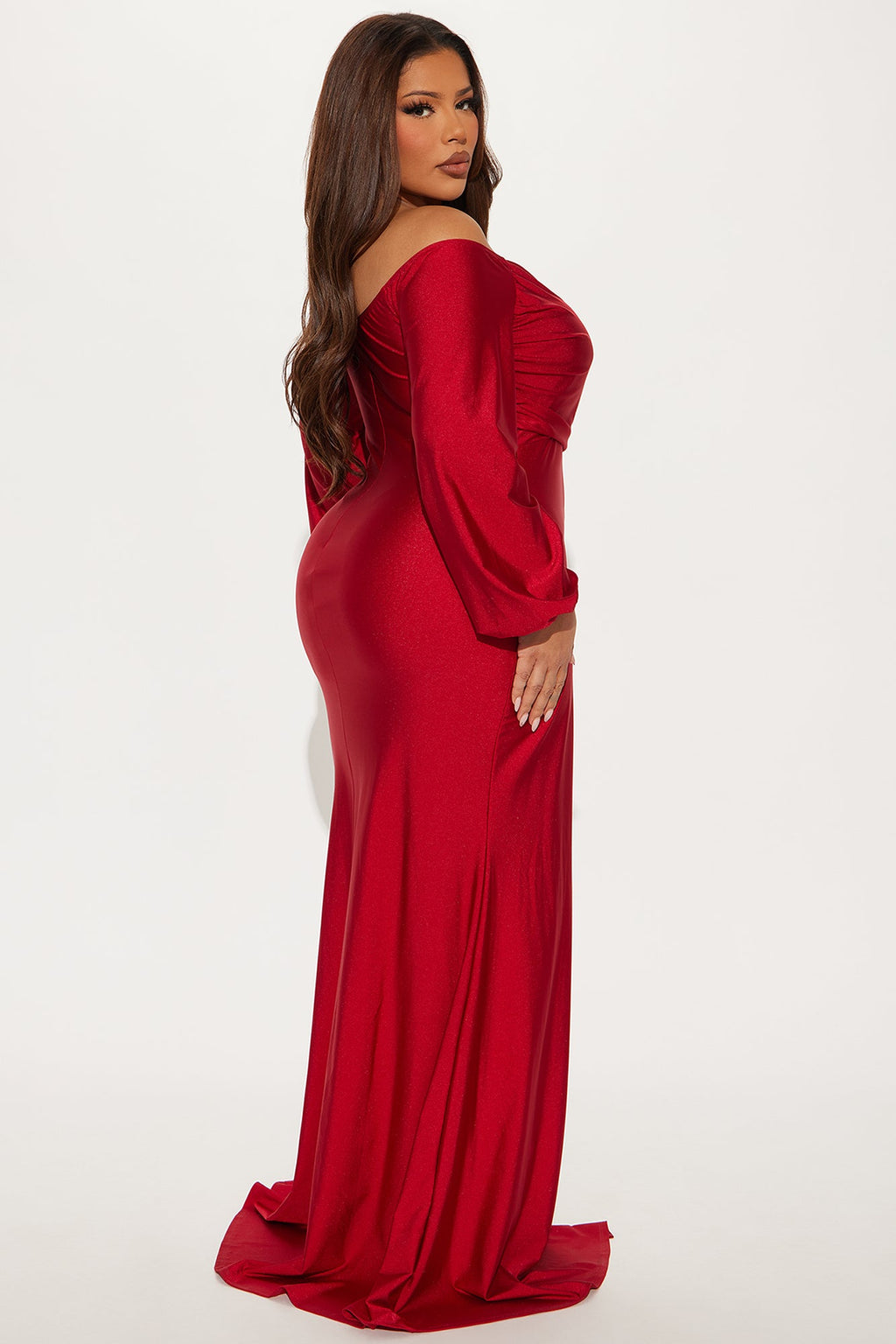 Denise Off Shoulder Maxi Dress - Red