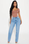 Liza Non Stretch Straight Leg Jeans - Light Wash