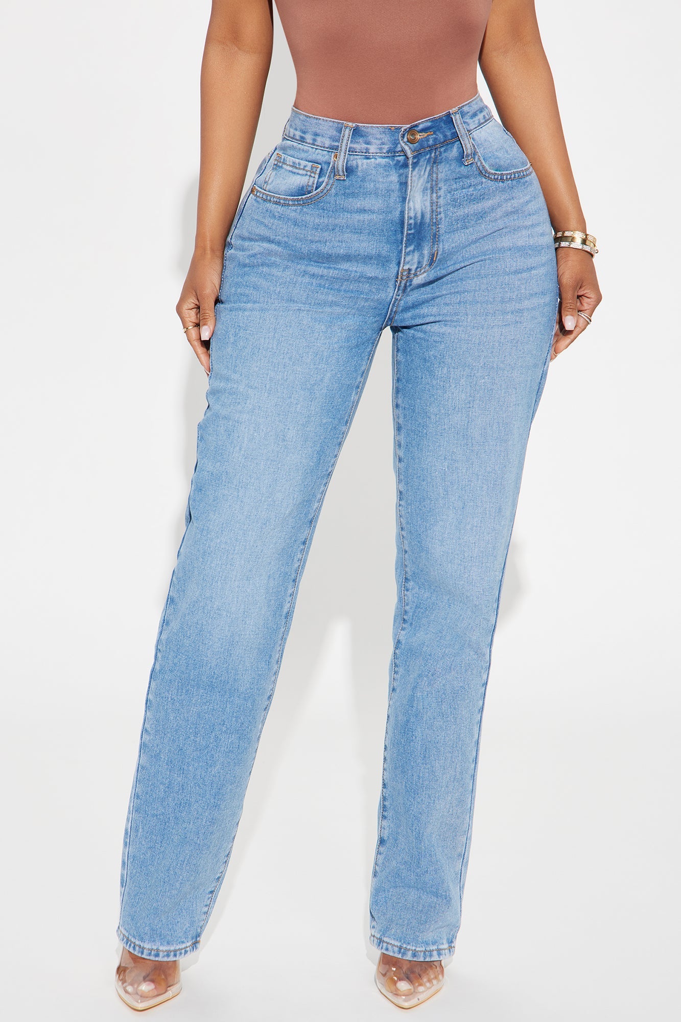 Liza Non Stretch Straight Leg Jeans - Light Wash