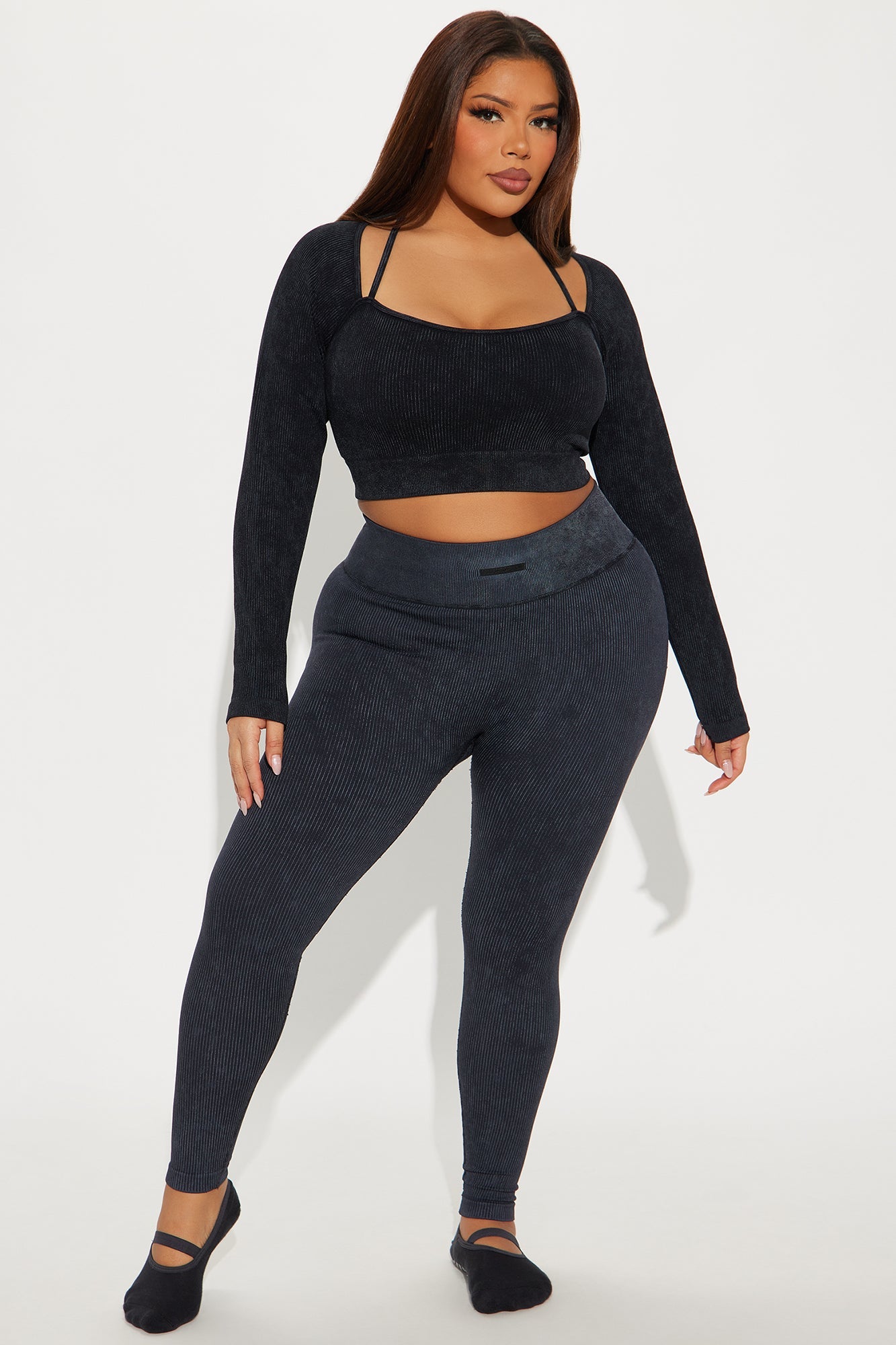 Imprint Effortless Seamless Washed Active Top - Black