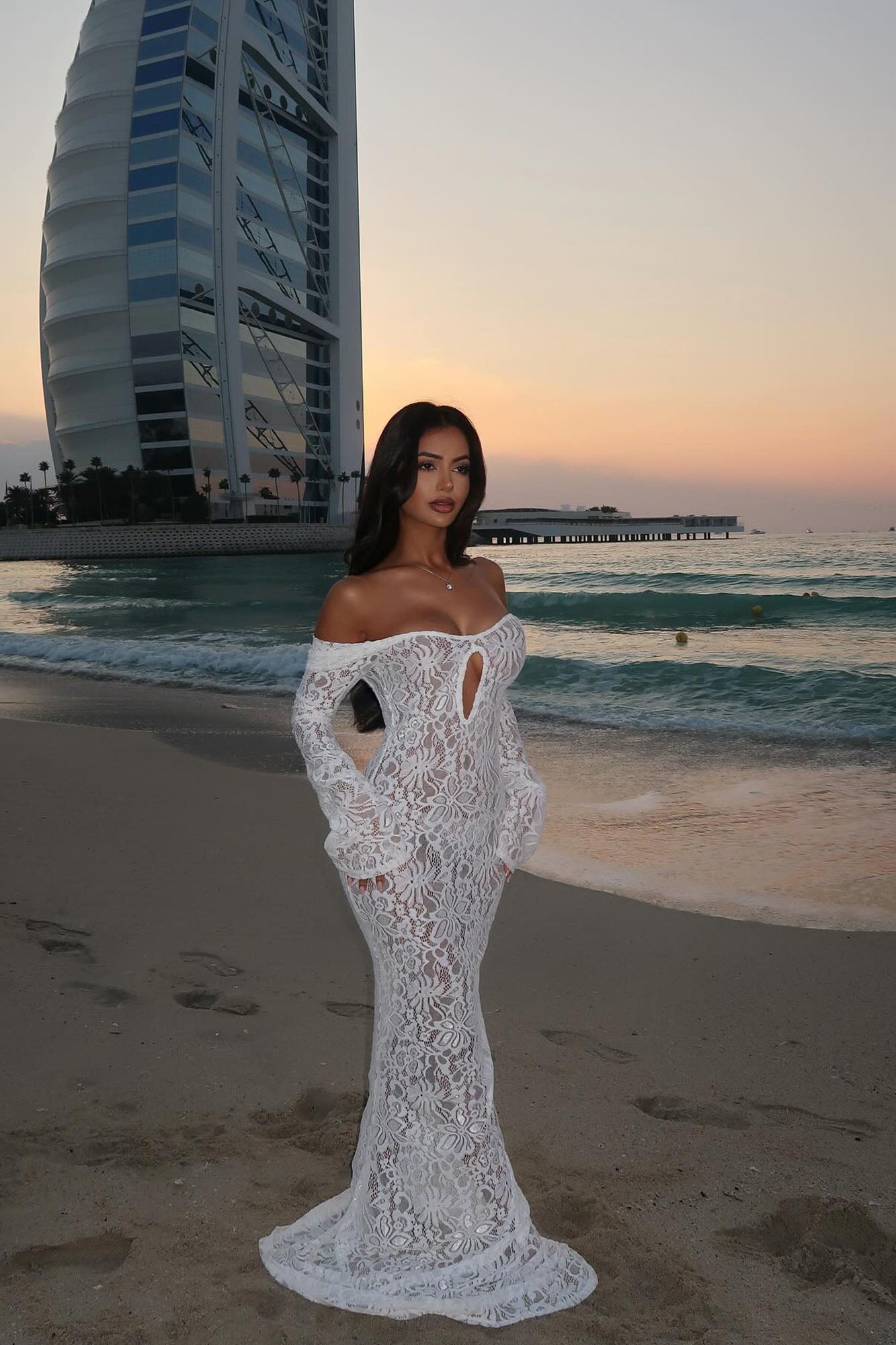 Cherie Lace Maxi Dress - White