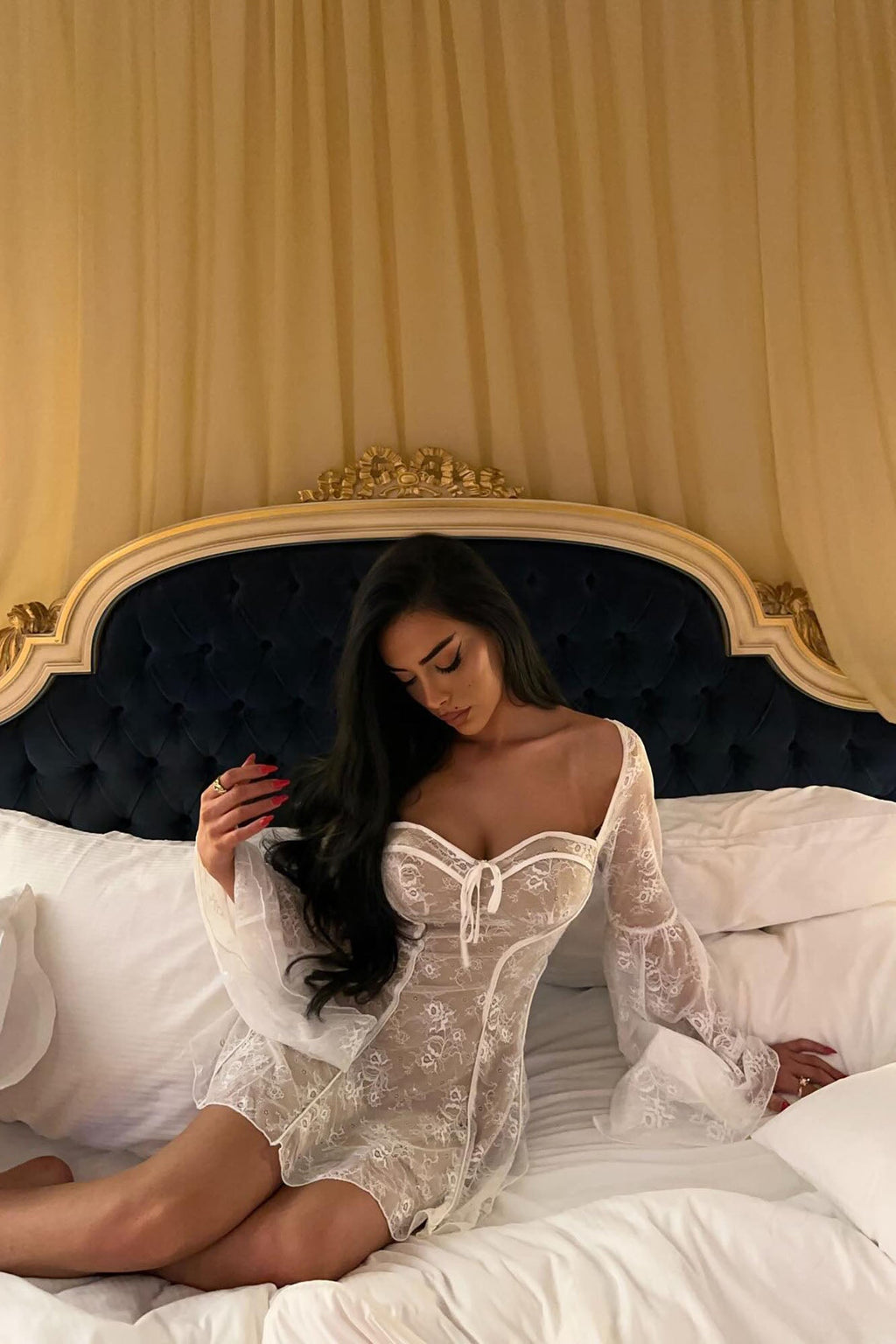 Analise Lace Mini Dress - Nude/combo