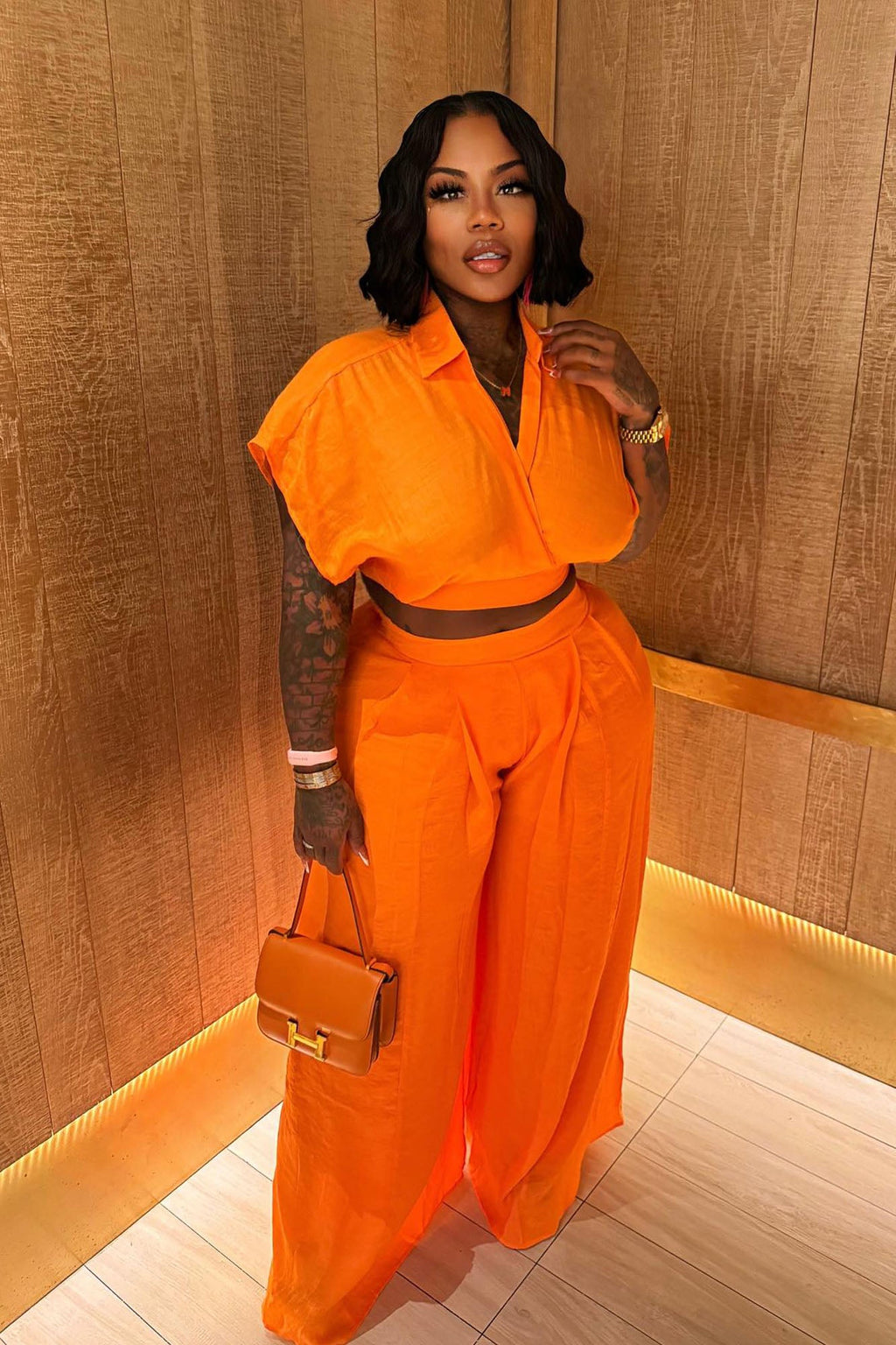 Mea Gauze Pant Set - Orange