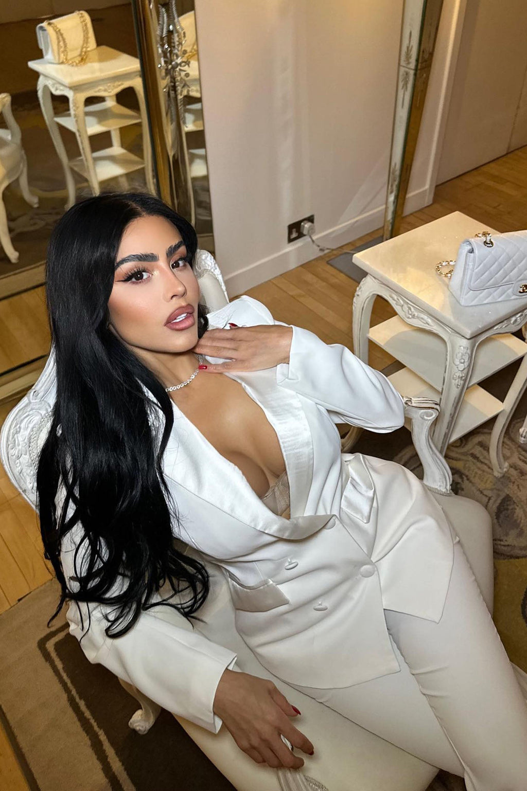 Always Sophisticated Tuxedo Blazer Pant Set - White