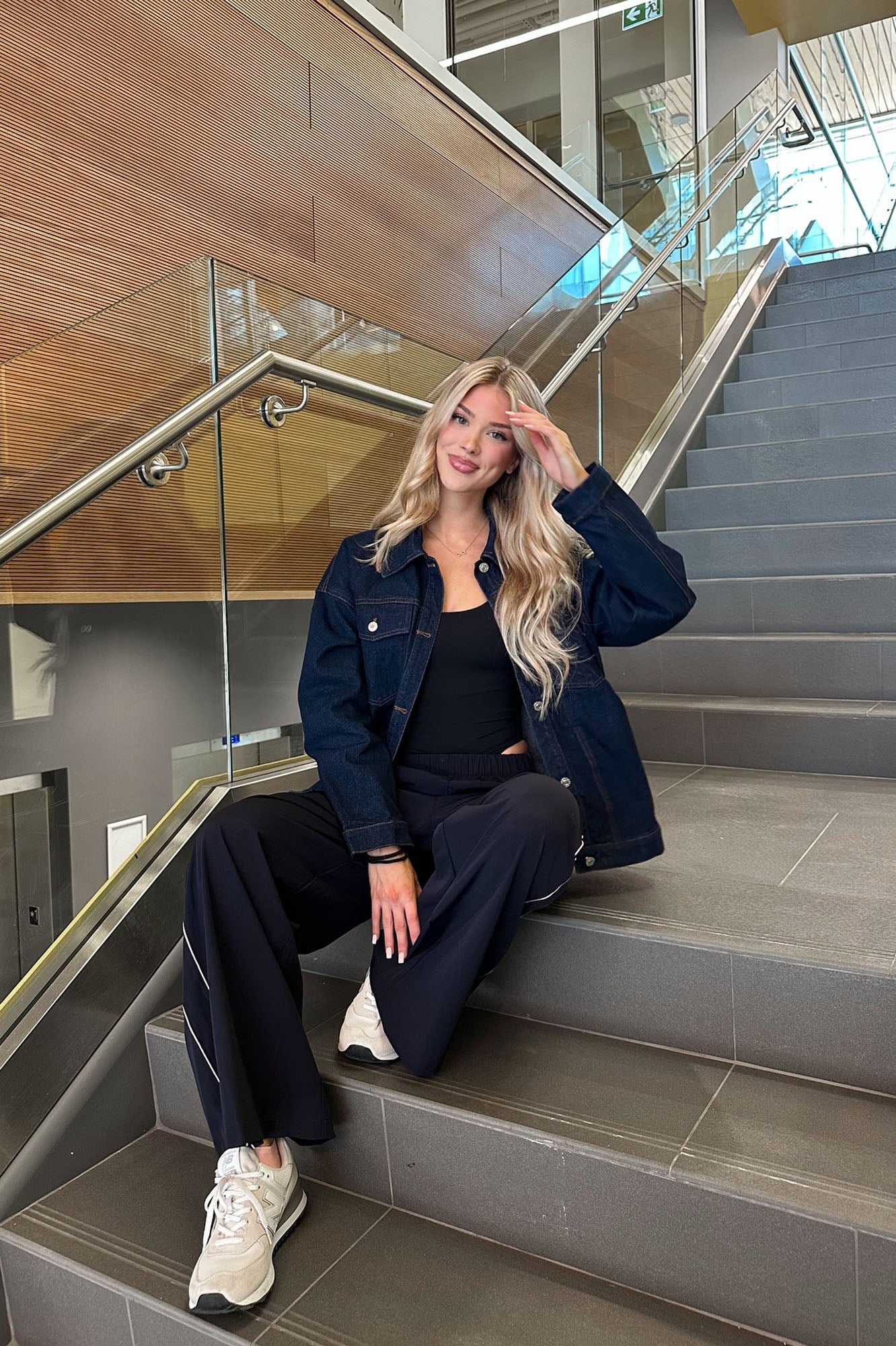 We're All Good Oversized Denim Jacket - Dark Wash