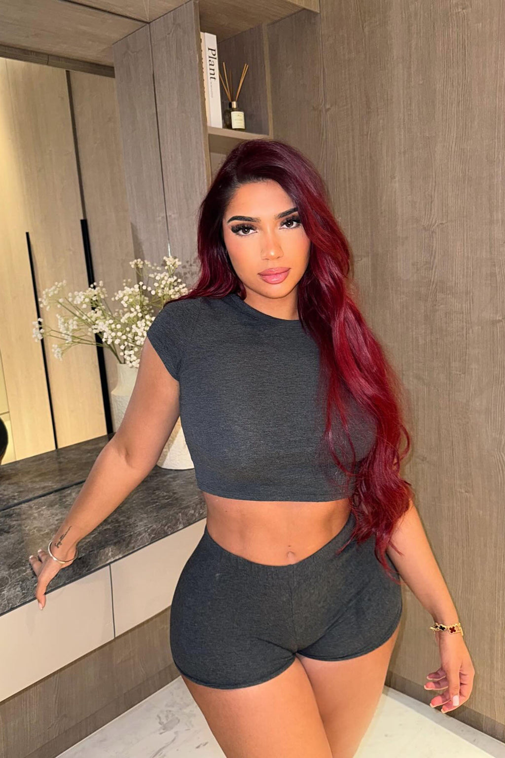 Plain Jane Mini Shorts - Charcoal