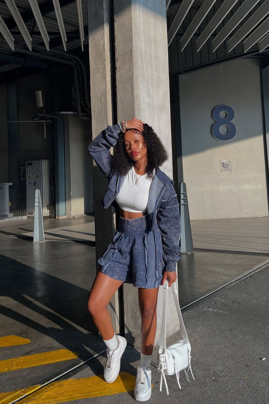 Kamaya Washed Fleece Short - Slate Blue