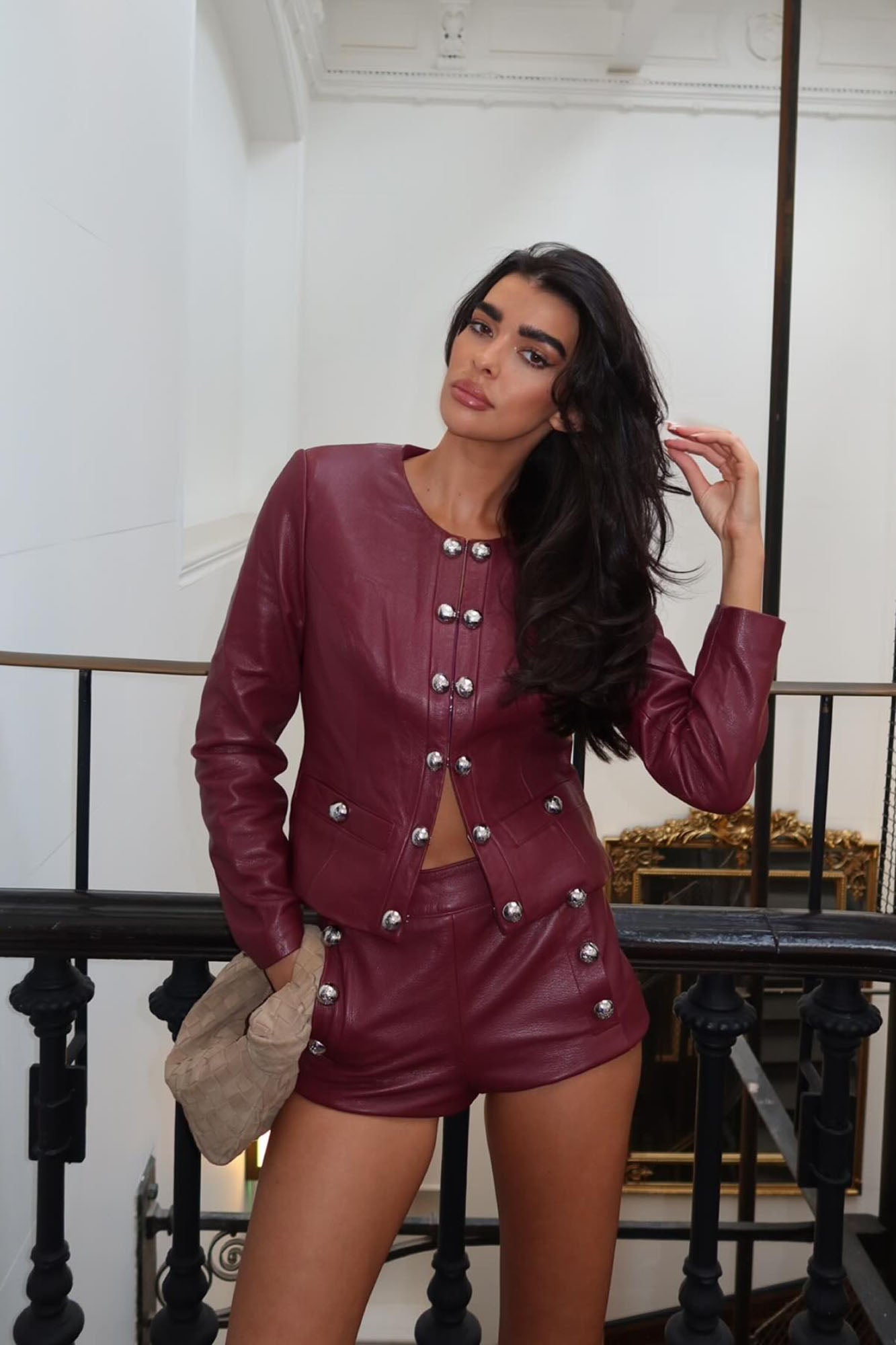 Genuine Leather Ciara Short - Burgundy