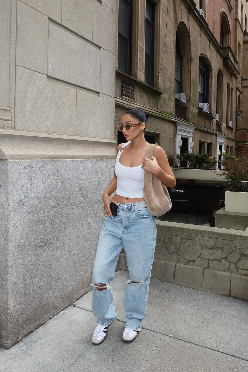 First Love Ripped Straight Leg Jeans - Light Wash