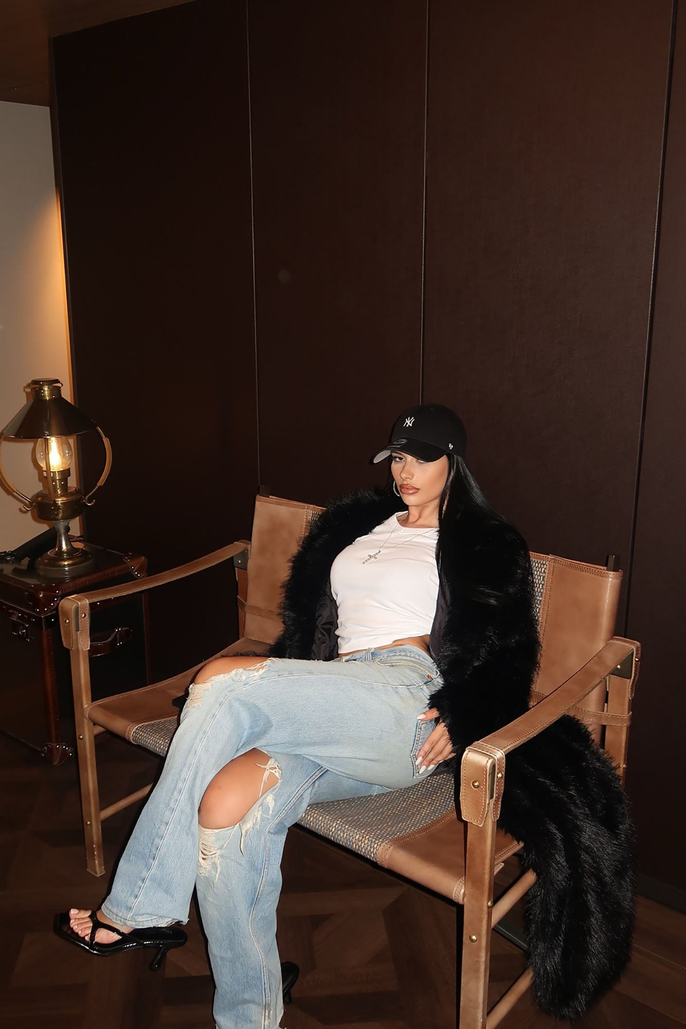 Dreamin' Big Faux Fur Coat - Black