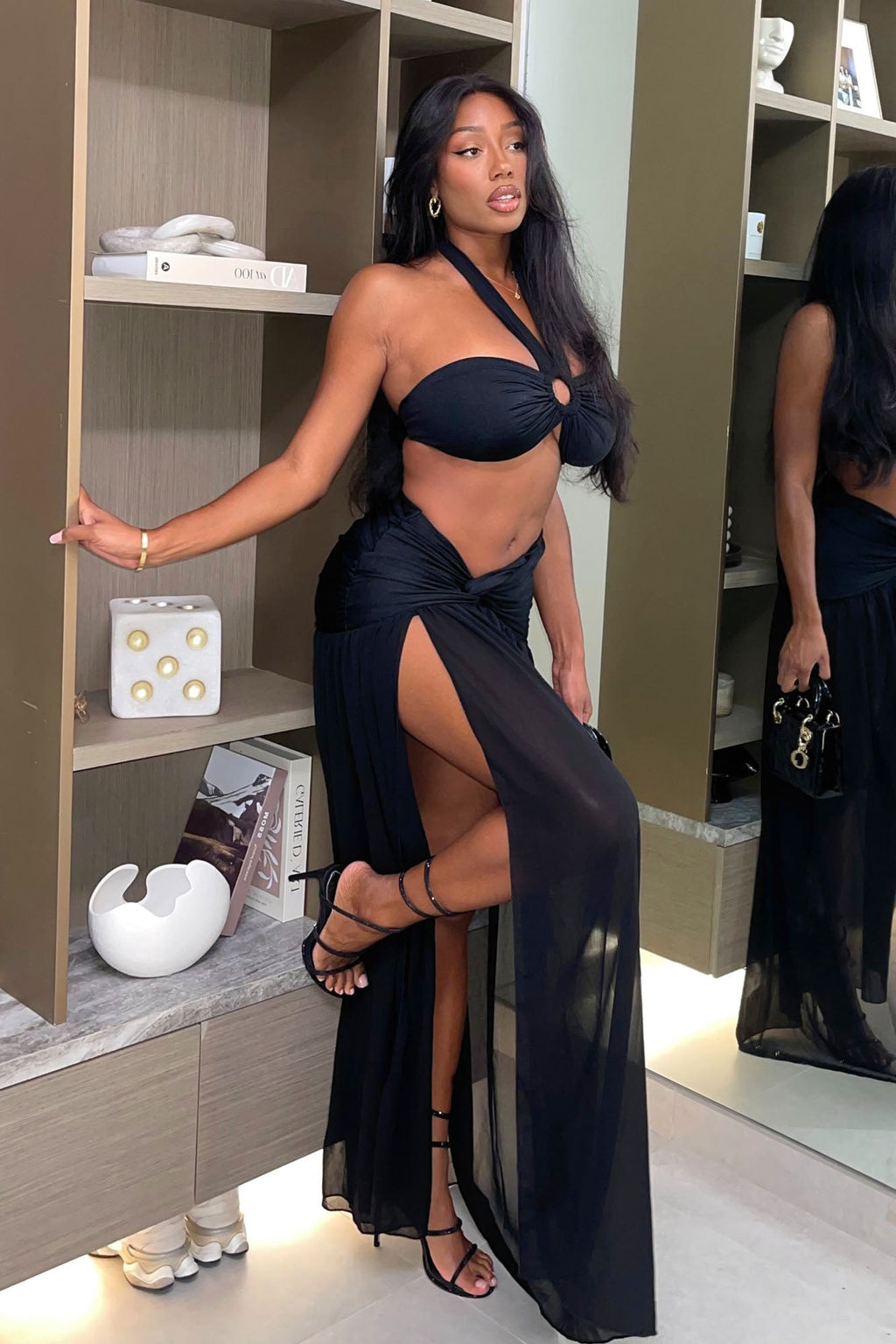 Blissful Day Maxi Skirt Set - Black