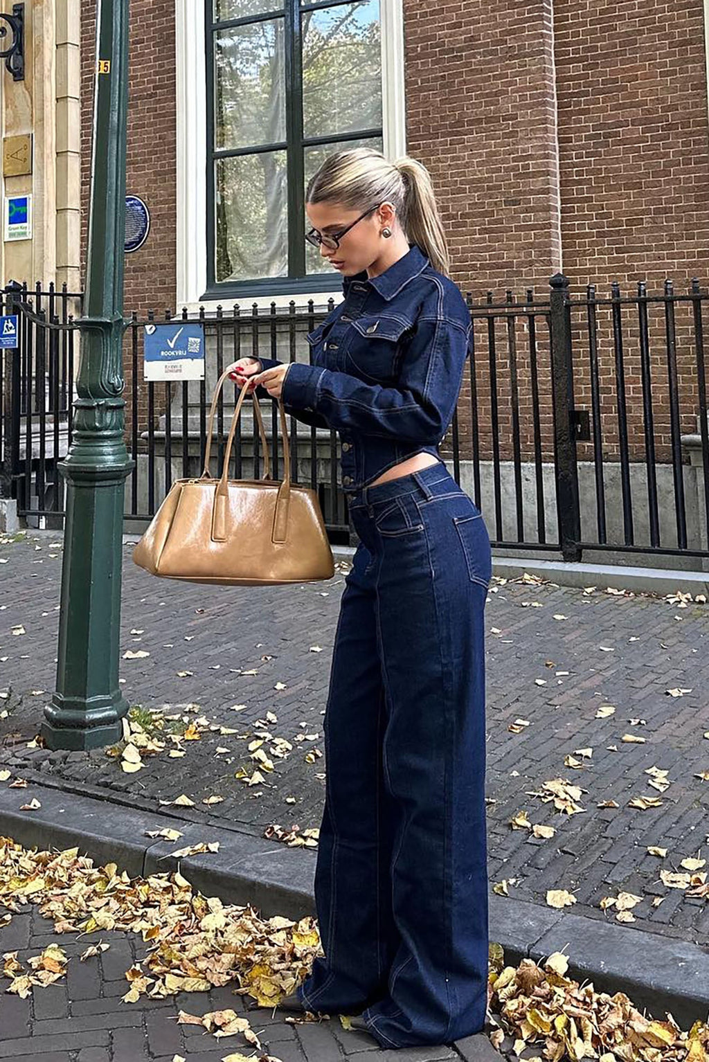 Nessa Denim Pant Set - Dark Wash