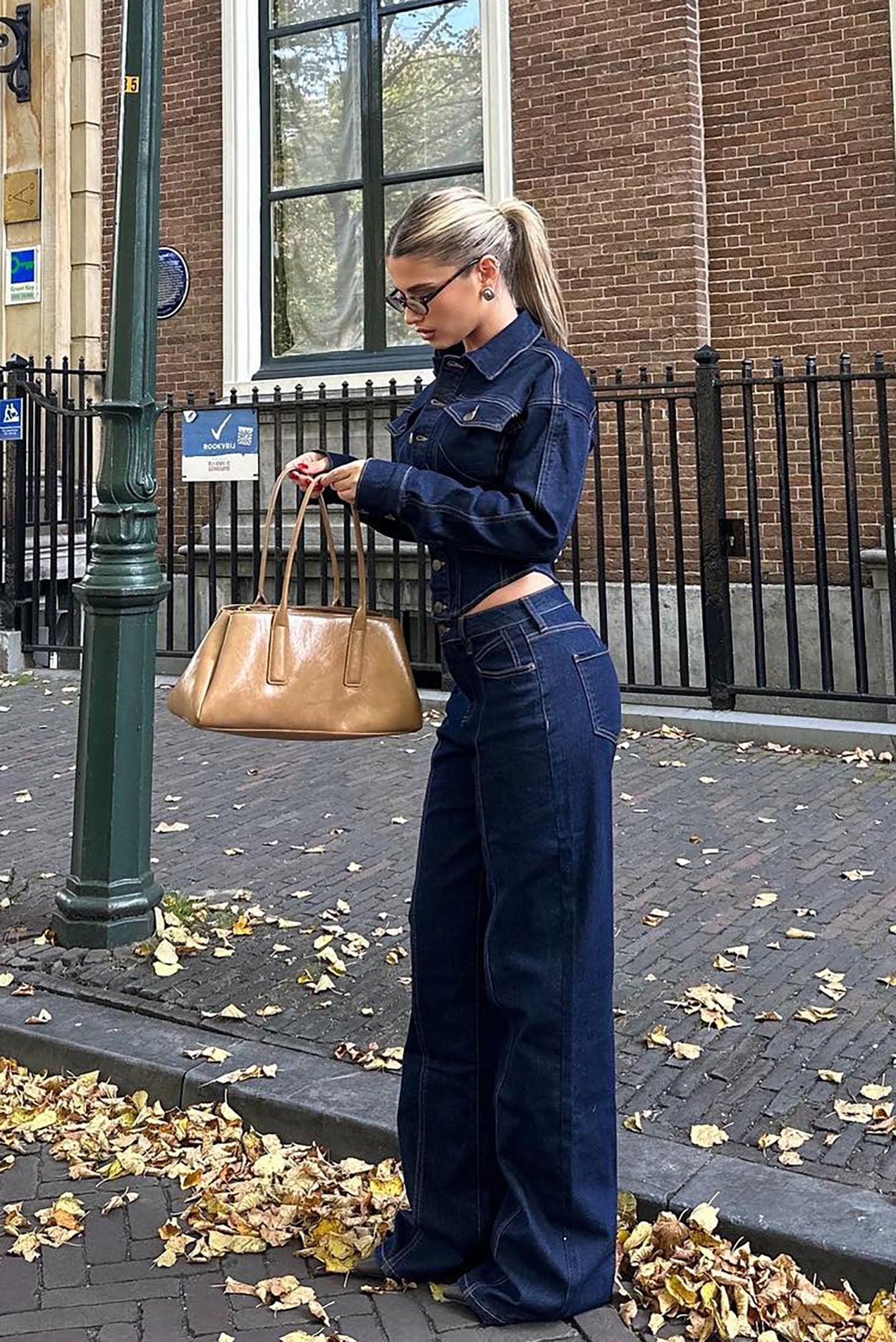 Nessa Denim Pant Set - Dark Wash