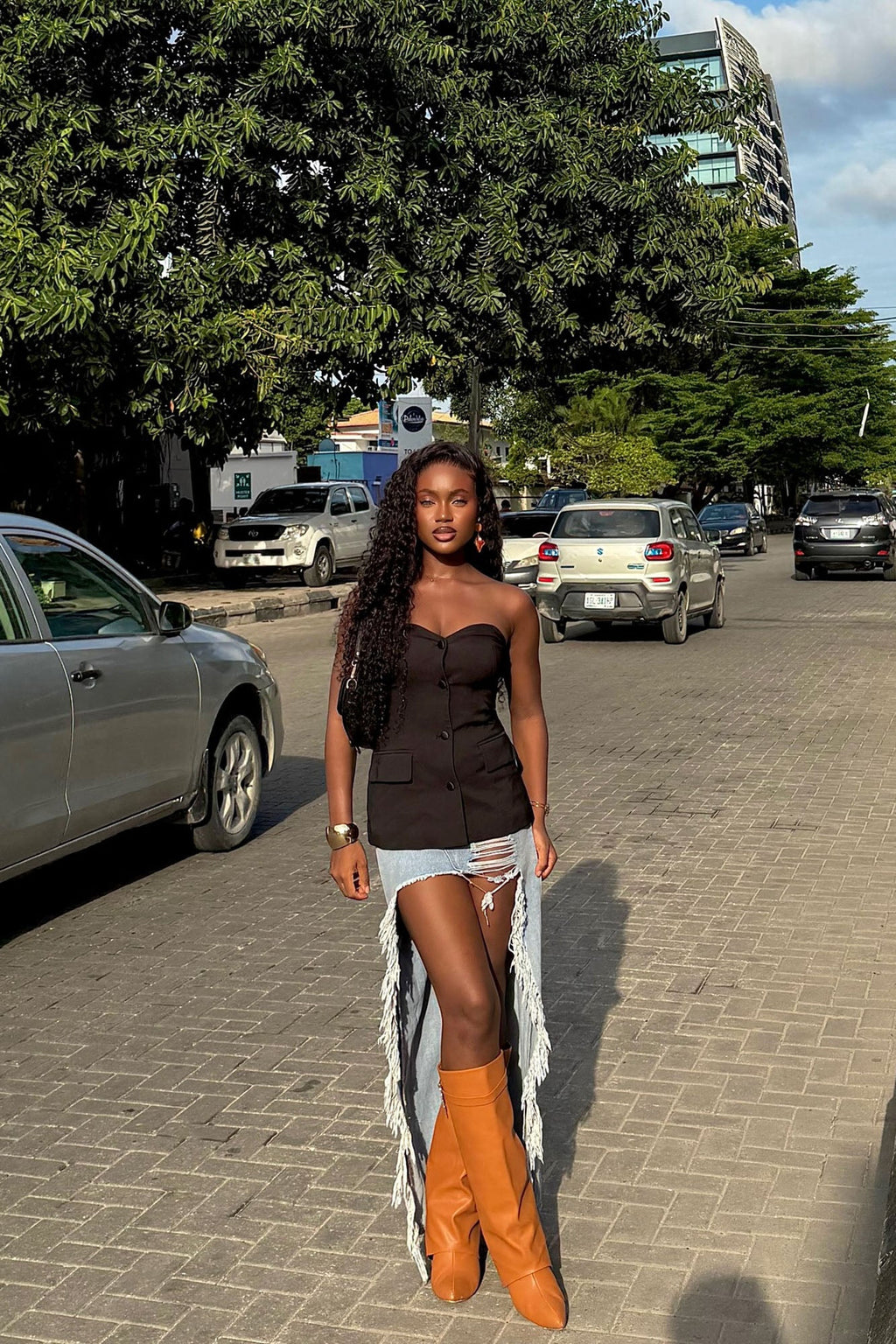 Office Flirt Vest Top - Black