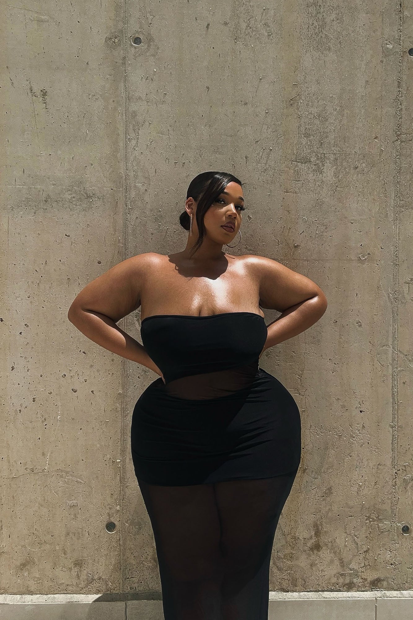 Piper Sheer Maxi Dress - Black