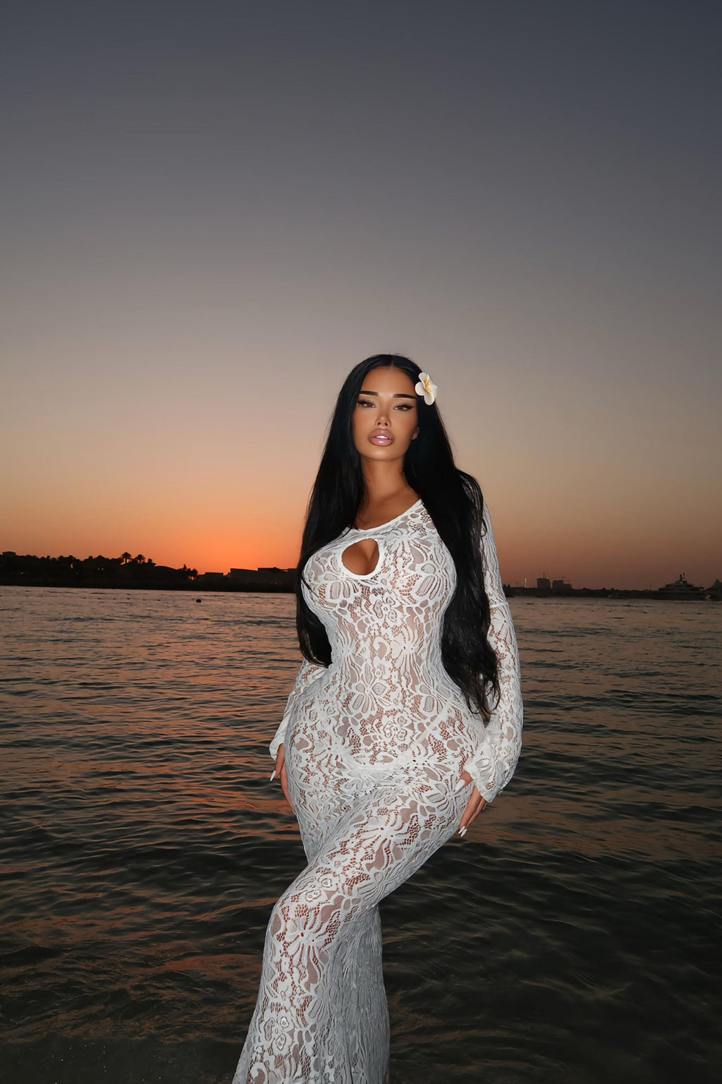 Cherie Lace Maxi Dress - White