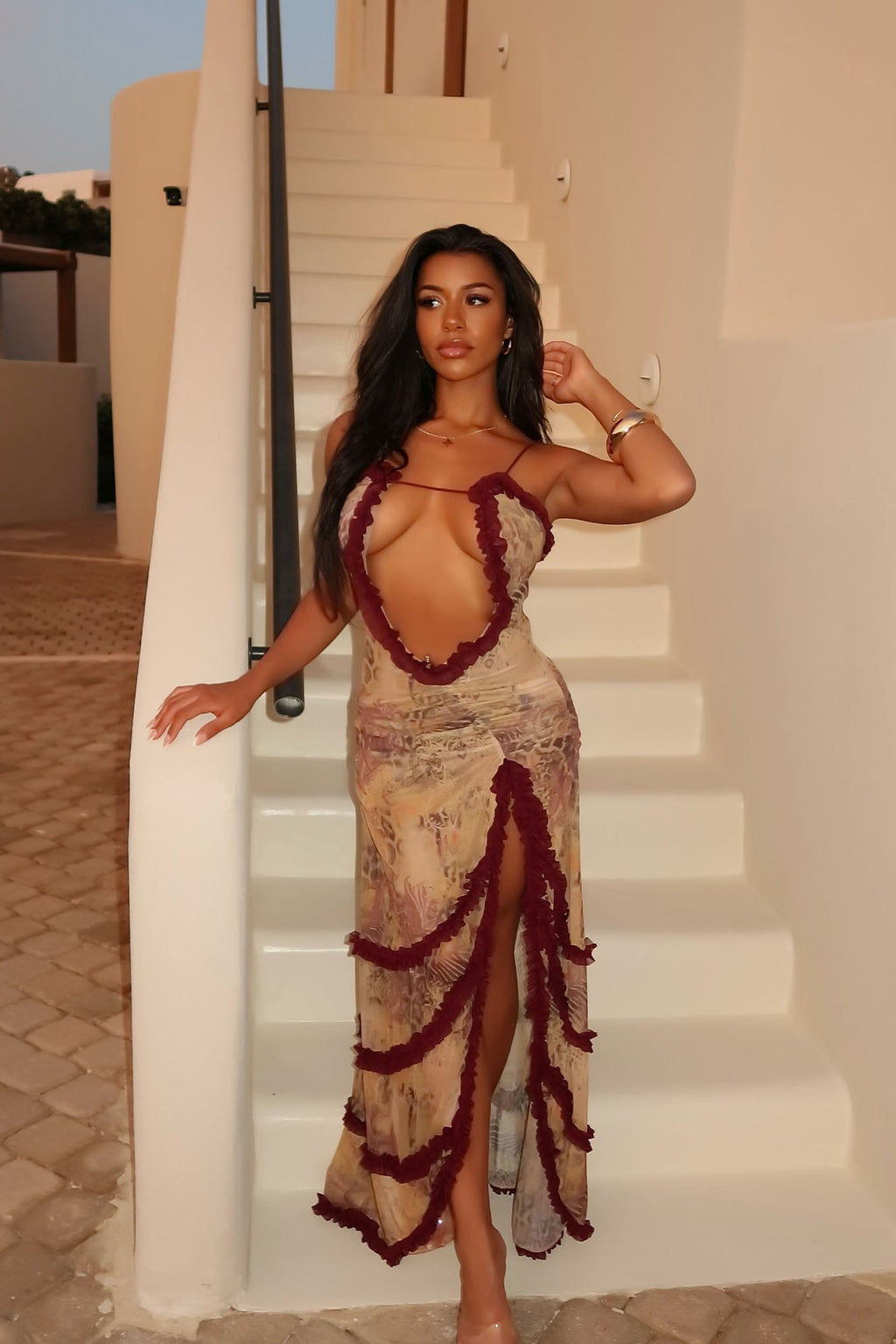 Up To The Wild Maxi Dress - Yellow/combo