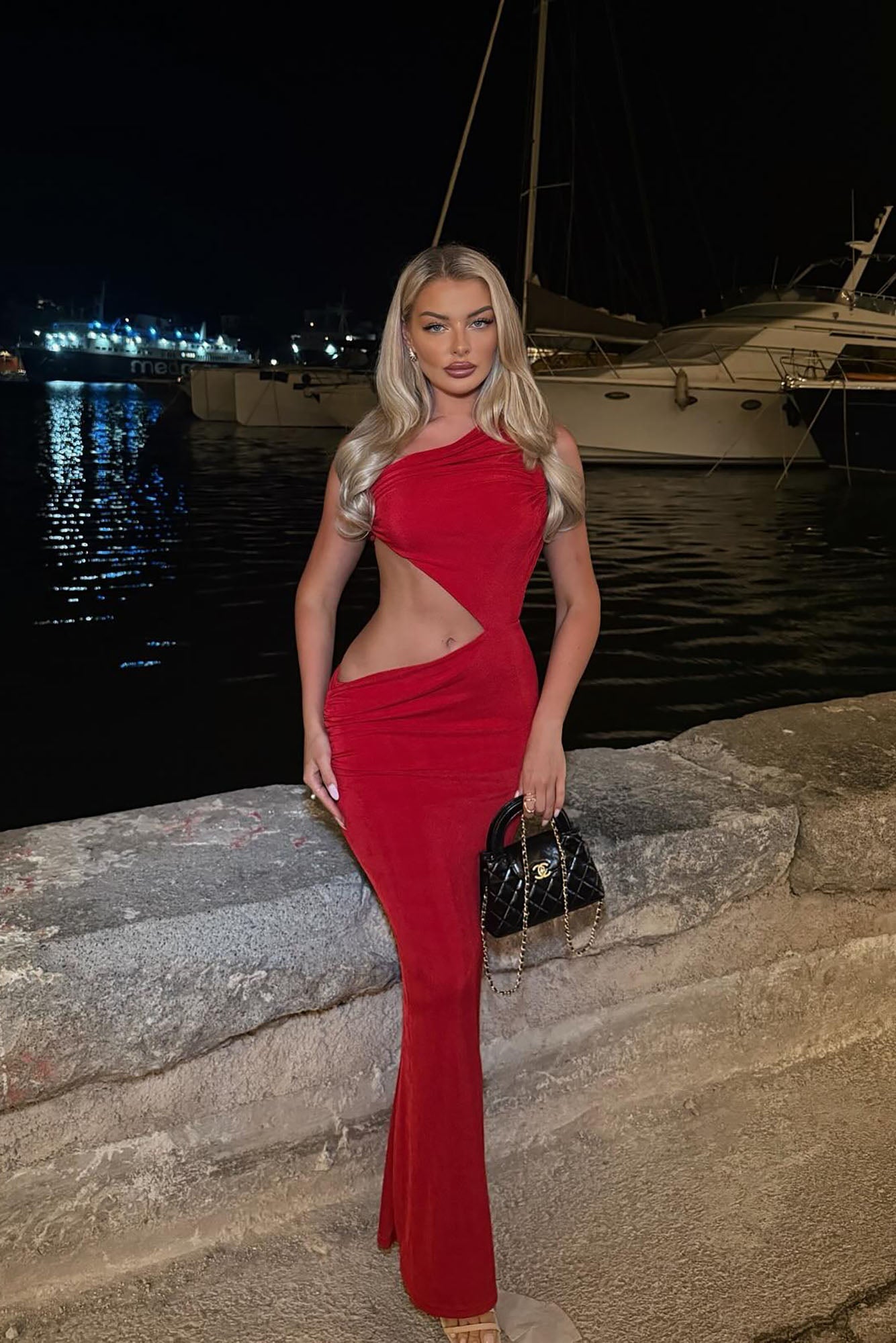 Janae Backless Maxi Dress - Red